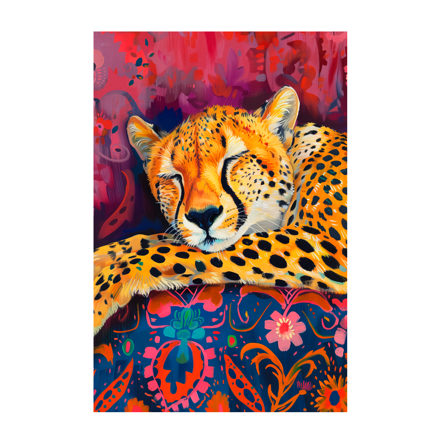 wall-art-print-canvas-poster-framed-Resting Cheetah-1