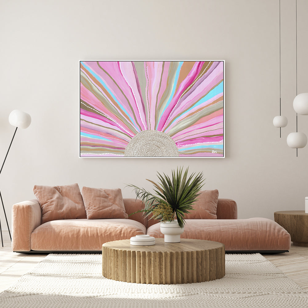 wall-art-print-canvas-poster-framed-Rising Sun, Bold Pink Tones , By Bri Chelman-GIOIA-WALL-ART