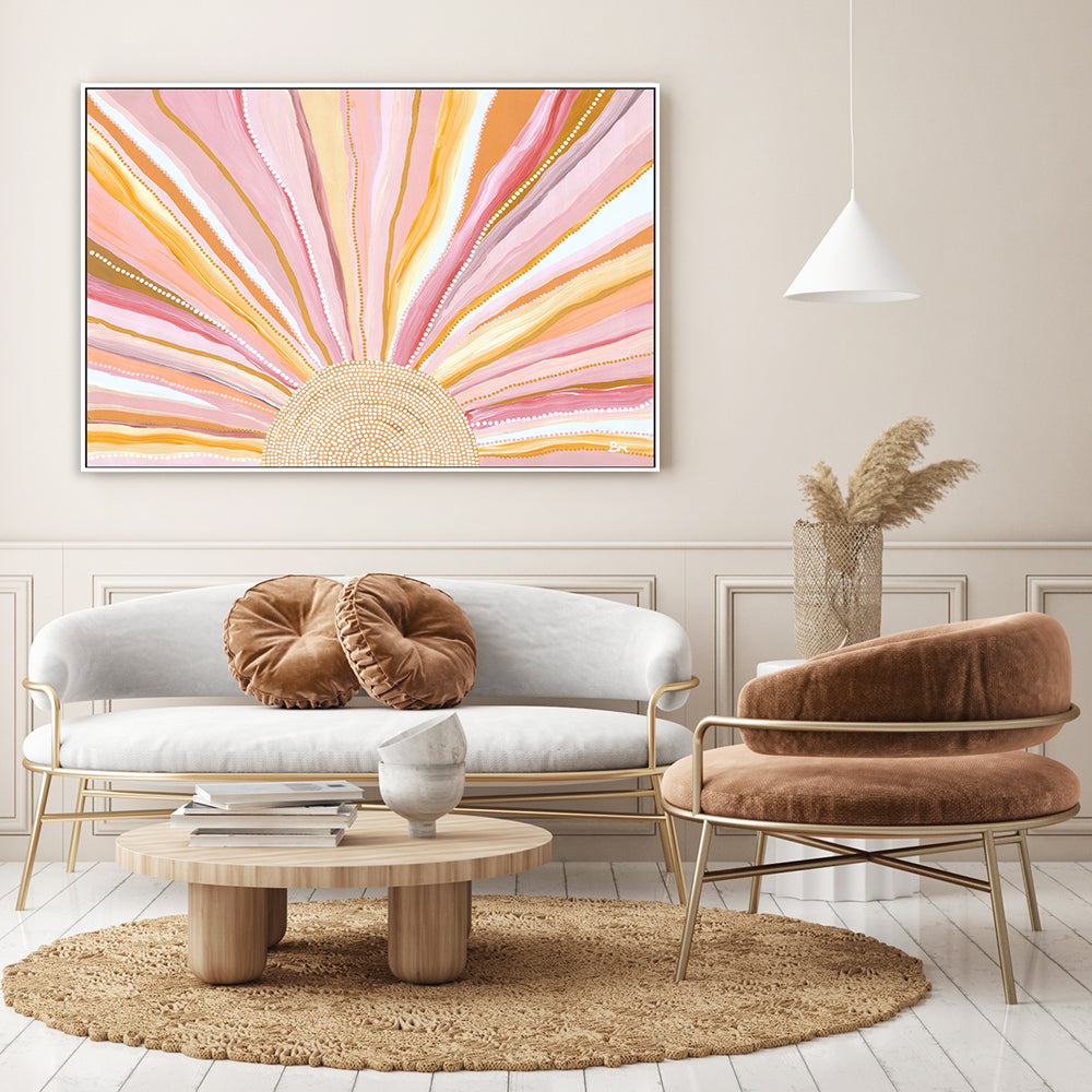 wall-art-print-canvas-poster-framed-Rising Sun, Bright Earthy Tones , By Bri Chelman-GIOIA-WALL-ART