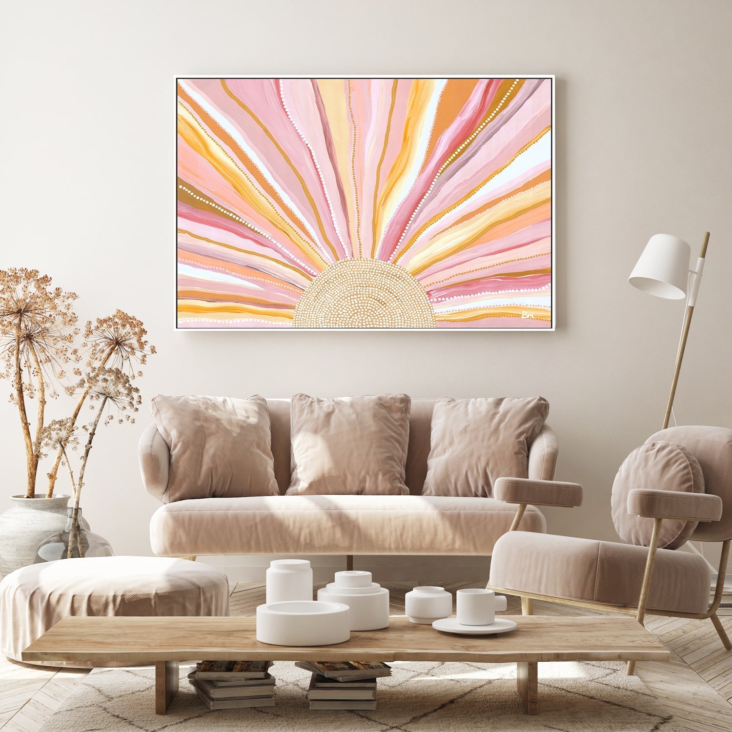 wall-art-print-canvas-poster-framed-Rising Sun, Bright Earthy Tones , By Bri Chelman-GIOIA-WALL-ART