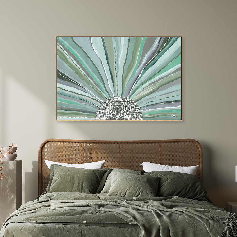 wall-art-print-canvas-poster-framed-Rising Sun, Green Tones , By Bri Chelman-GIOIA-WALL-ART