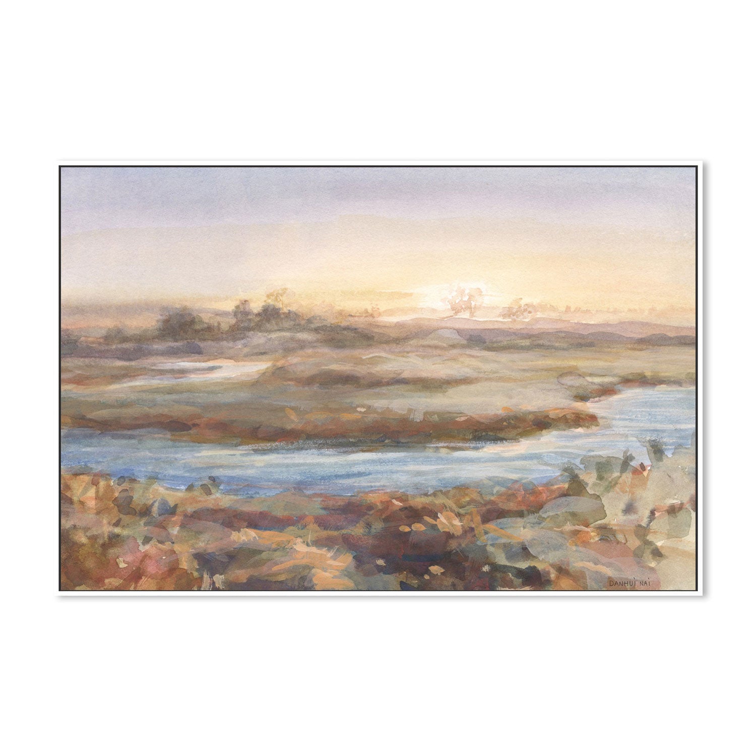 wall-art-print-canvas-poster-framed-River at Dawn-by-Danhui Nai-Gioia Wall Art