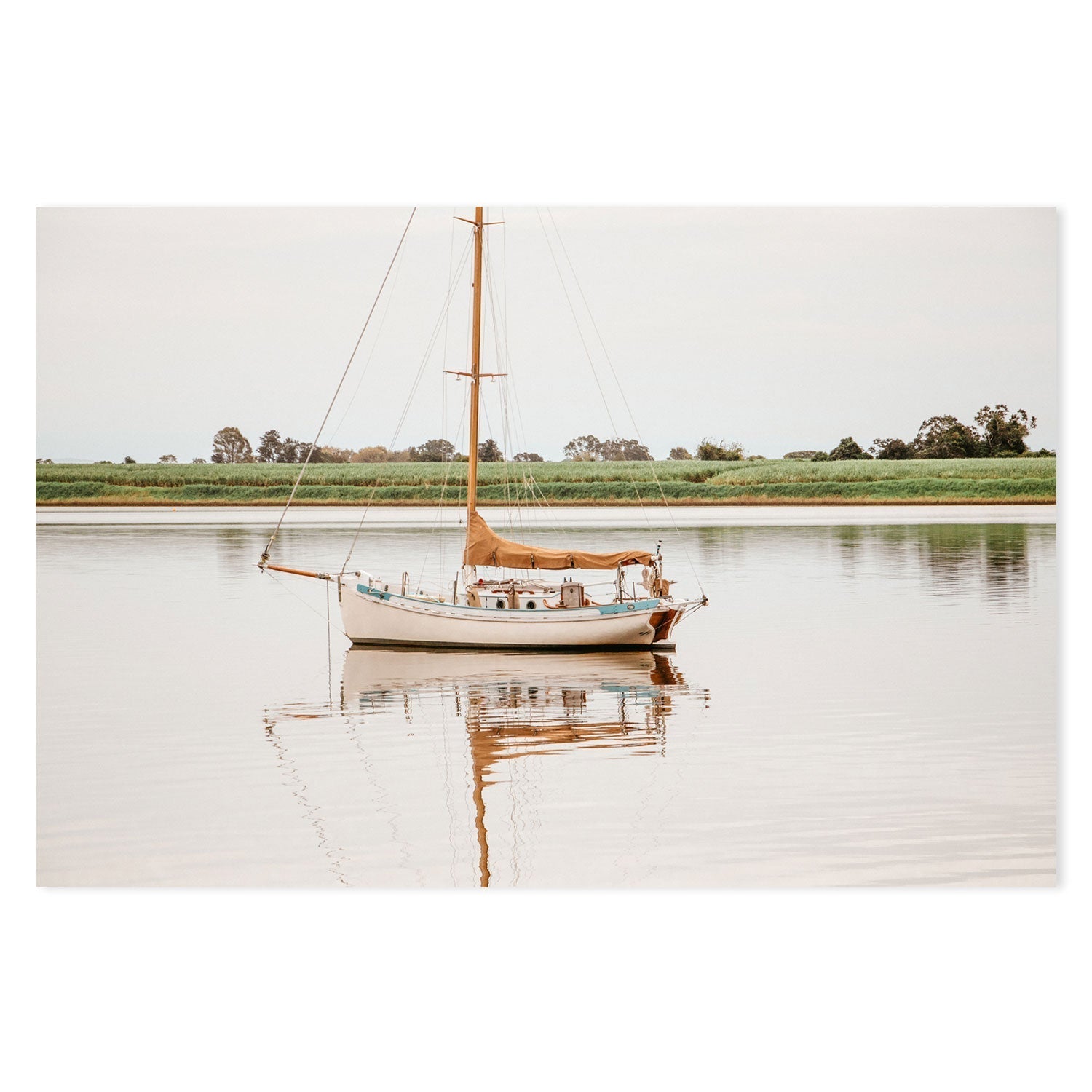 wall-art-print-canvas-poster-framed-River Yacht, Ulmarra, New South Wales , By Earth Sea & Me , By Earth Sea & Me-GIOIA-WALL-ART