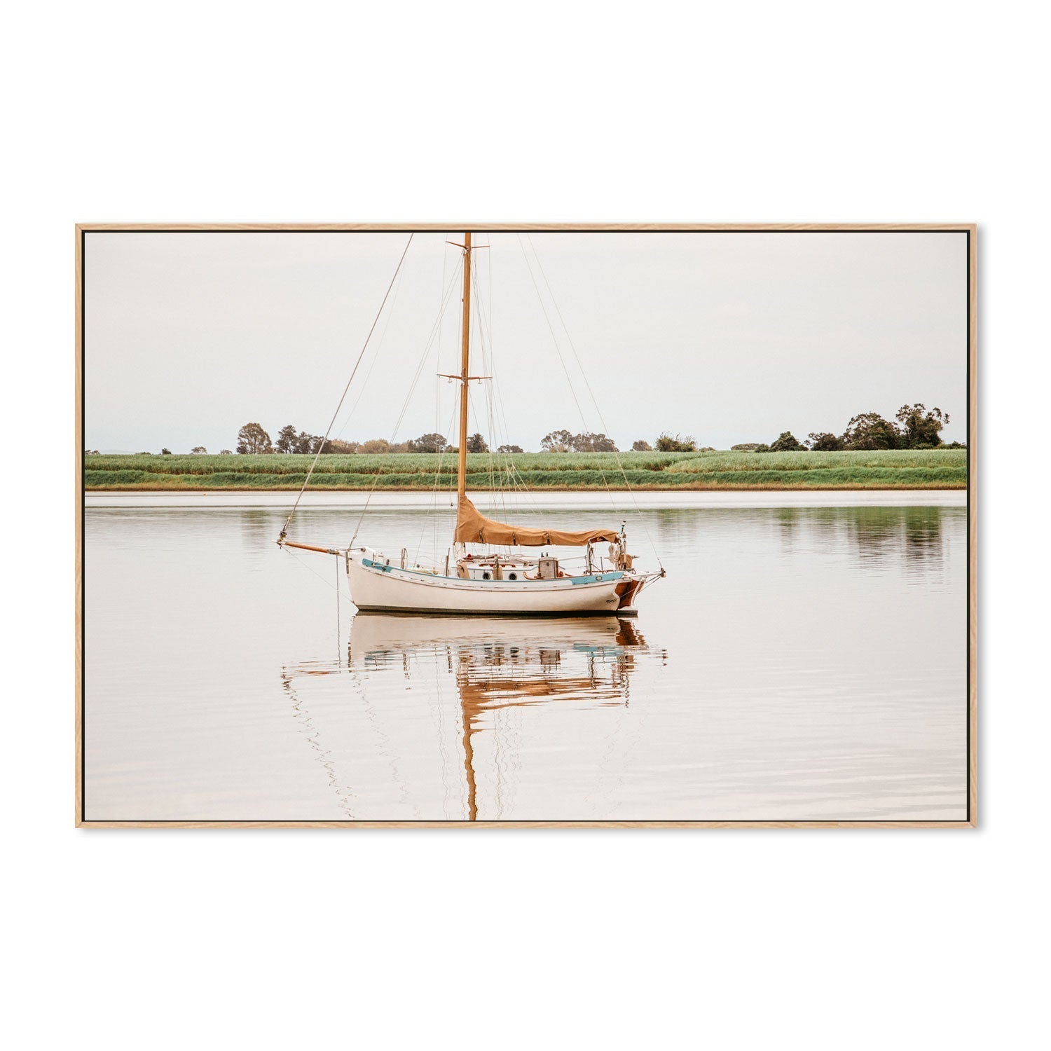 wall-art-print-canvas-poster-framed-River Yacht, Ulmarra, New South Wales , By Earth Sea & Me , By Earth Sea & Me-GIOIA-WALL-ART