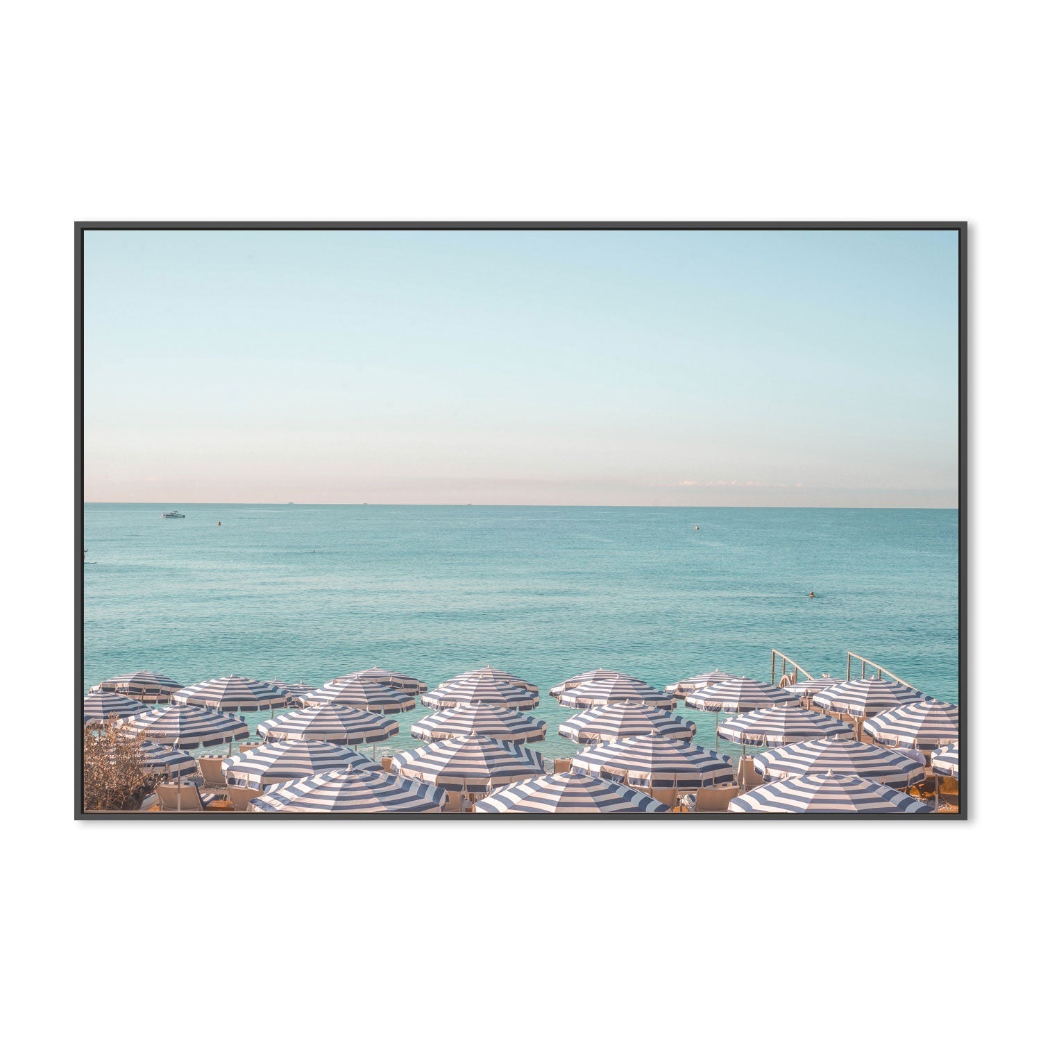 wall-art-print-canvas-poster-framed-Riviera Beach Umbrellas , By Pictufy-3