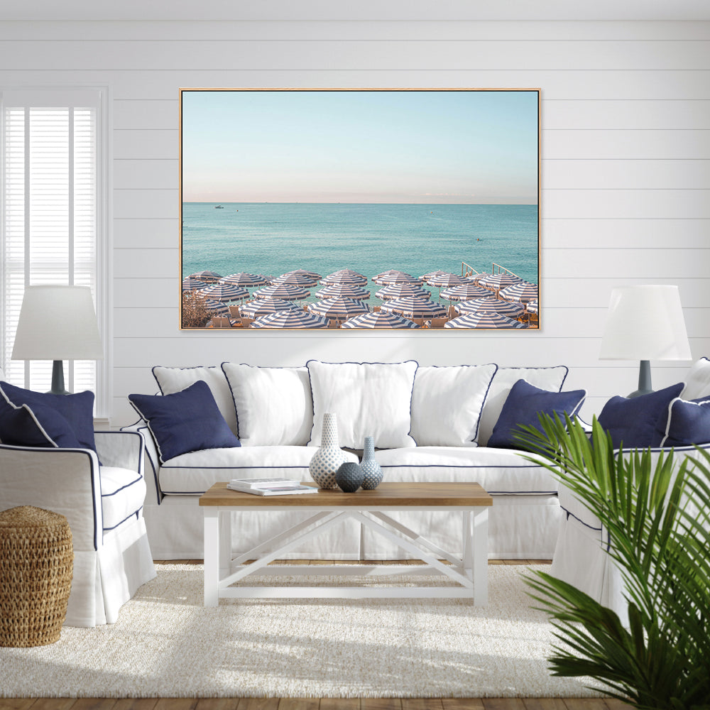 wall-art-print-canvas-poster-framed-Riviera Beach Umbrellas , By Pictufy-8