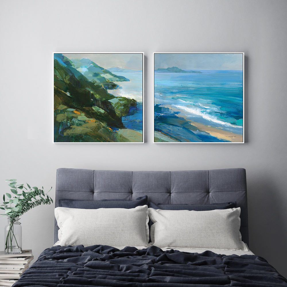 wall-art-print-canvas-poster-framed-Rocky Shoreline, Style A & B, Set Of 2 , By Danhui Nai-7