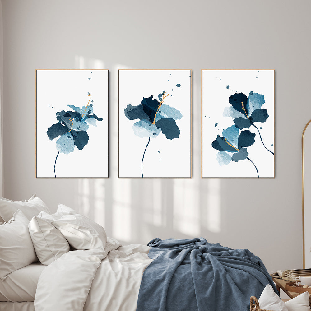 wall-art-print-canvas-poster-framed-Romanticism, Style A, B & C, Set Of 3-GIOIA-WALL-ART