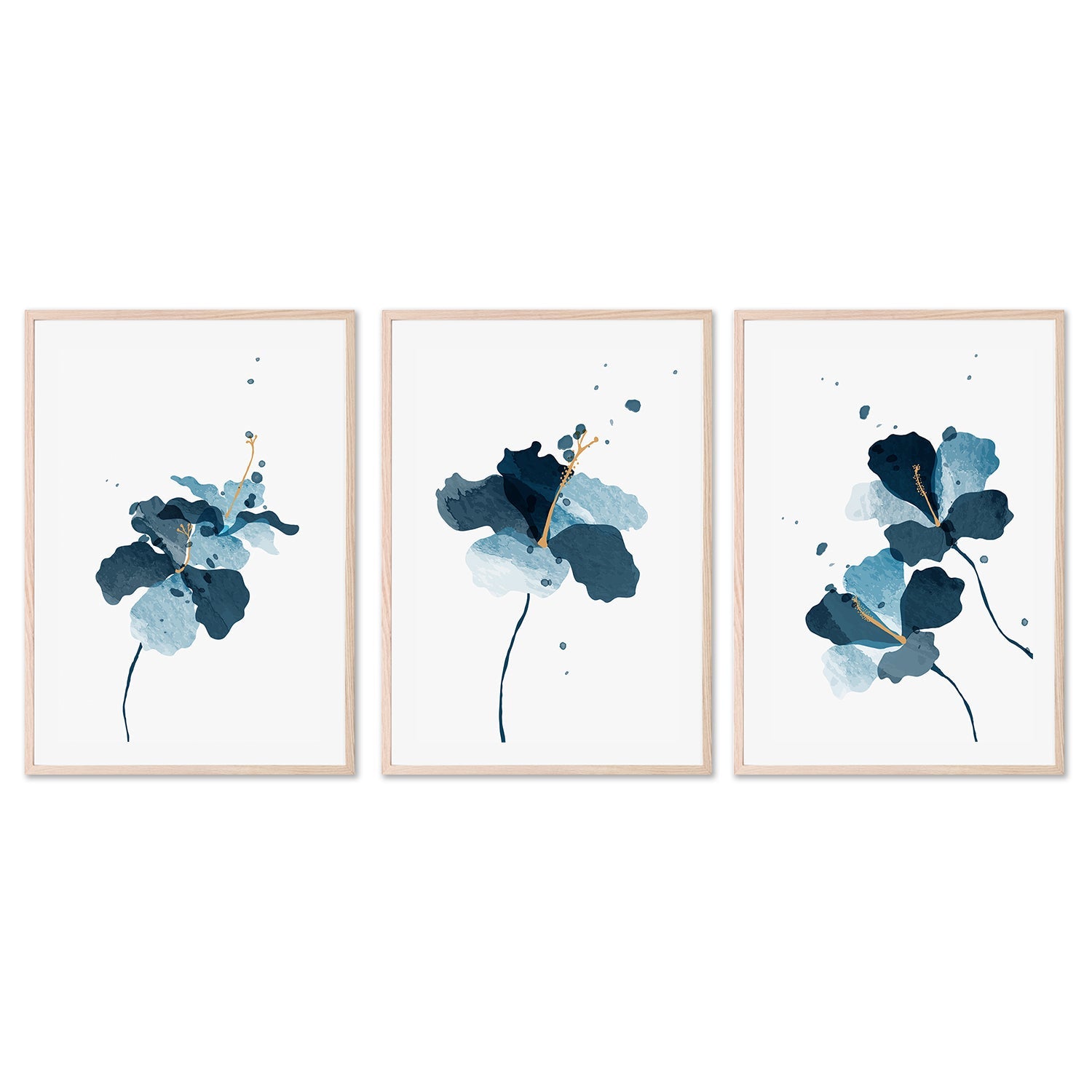 wall-art-print-canvas-poster-framed-Romanticism, Style A, B & C, Set Of 3-GIOIA-WALL-ART