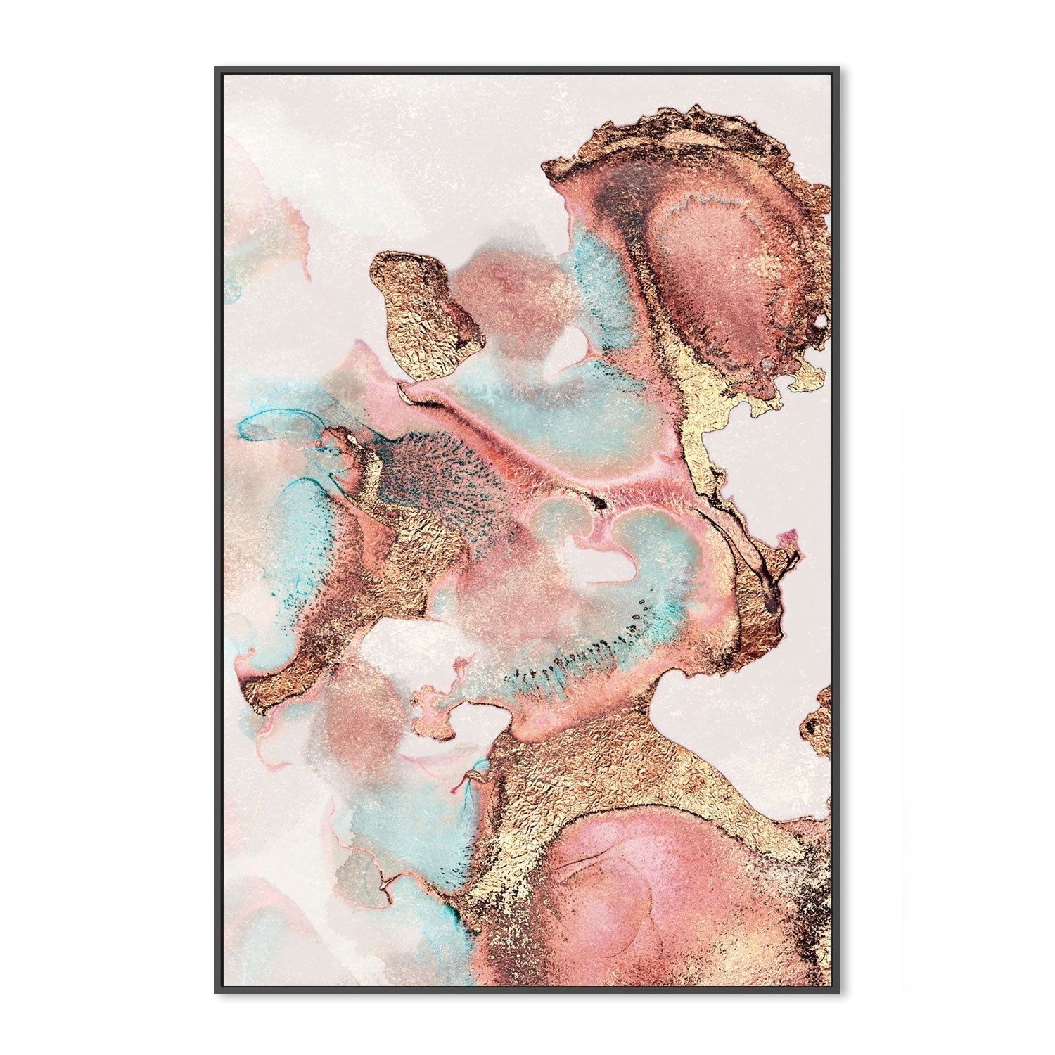 wall-art-print-canvas-poster-framed-Rose Gold and Teal Ink Design-GIOIA-WALL-ART