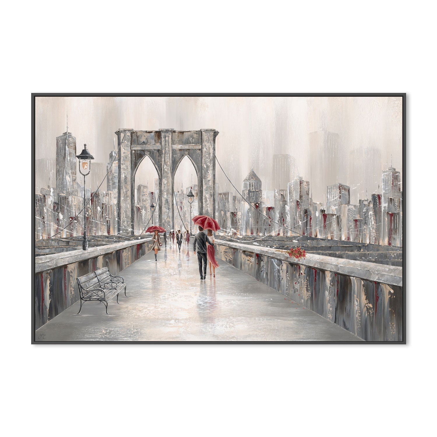 wall-art-print-canvas-poster-framed-Roses Brooklyn Bridge , By Isabella Karolewicz-3