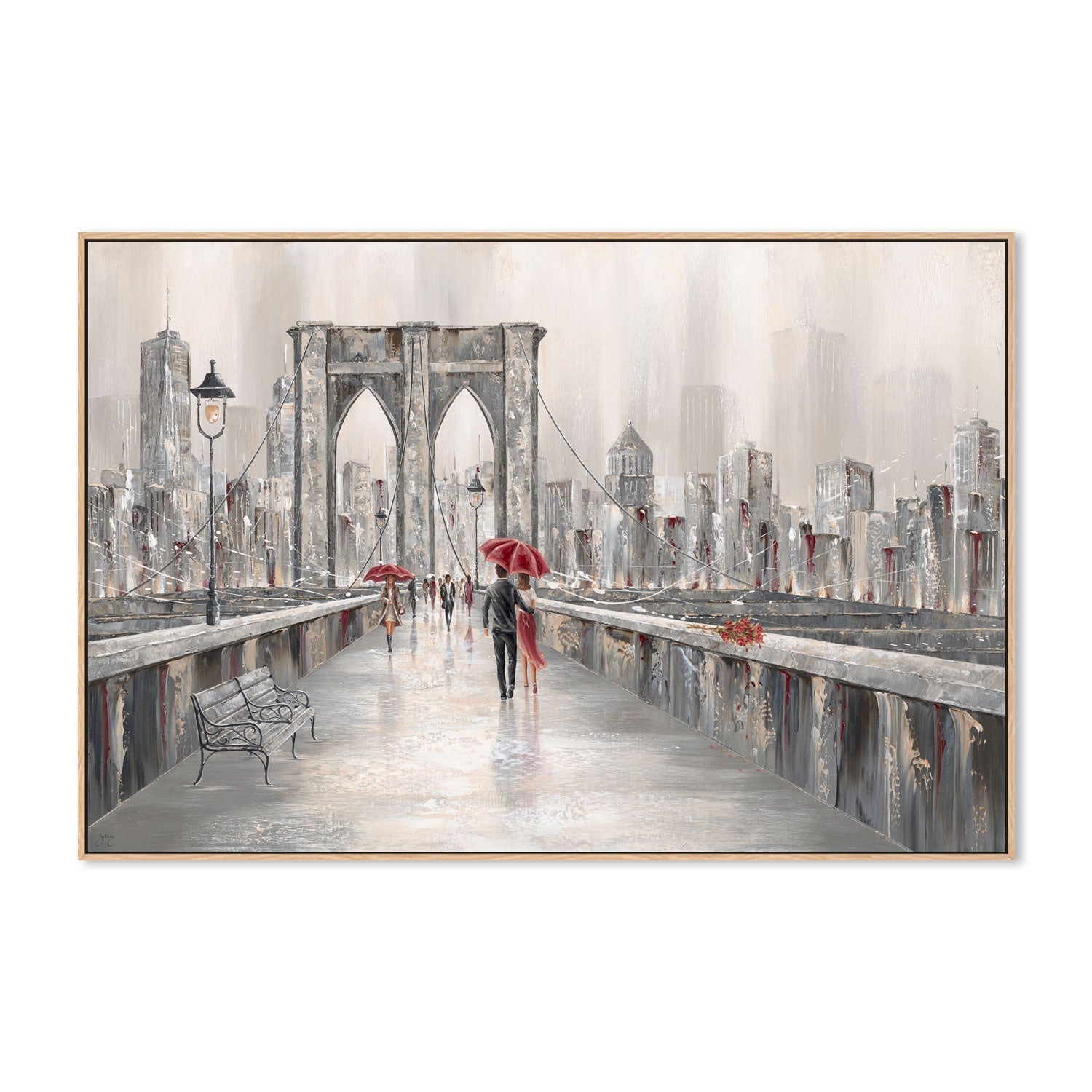 wall-art-print-canvas-poster-framed-Roses Brooklyn Bridge , By Isabella Karolewicz-4