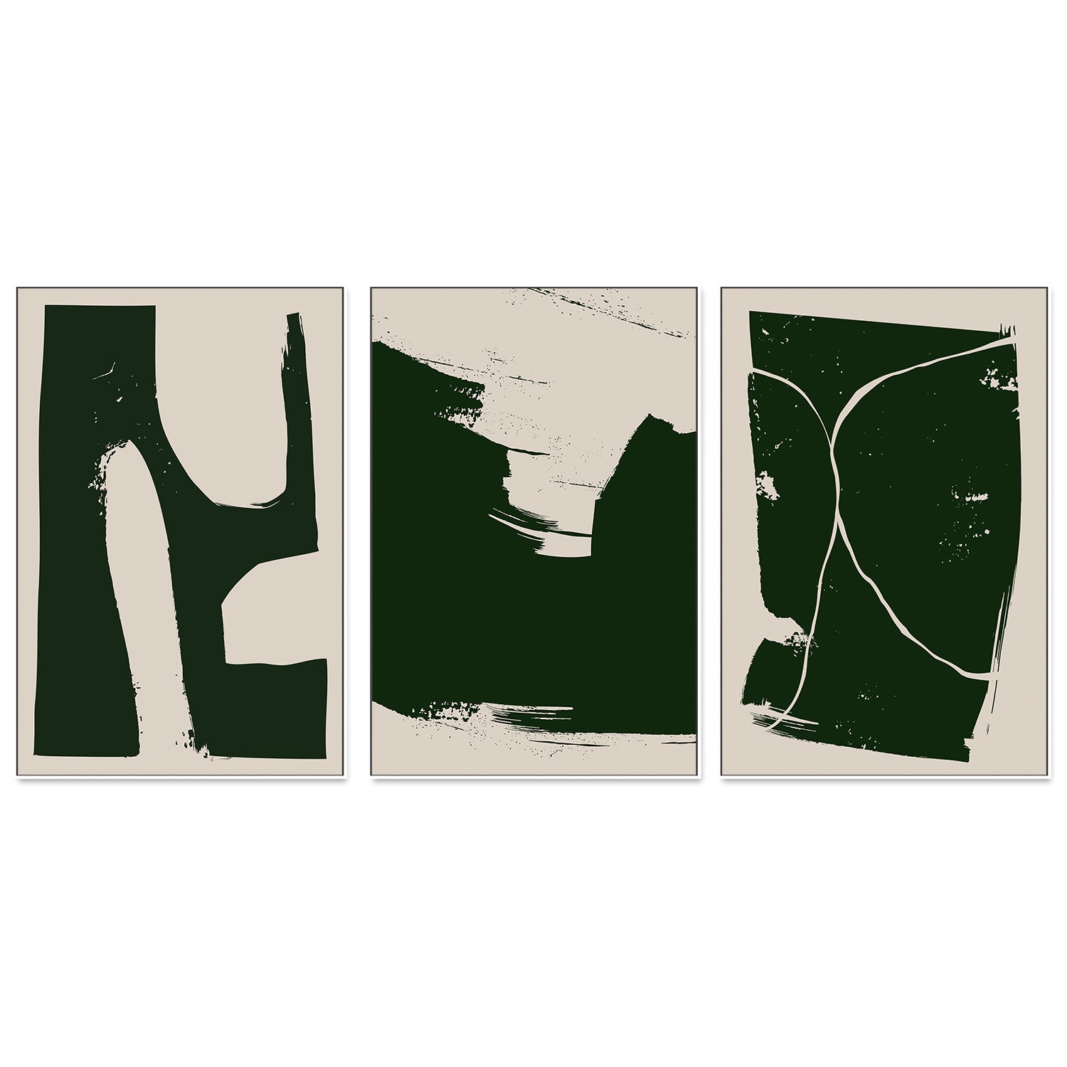 wall-art-print-canvas-poster-framed-Rough Strokes, Style A, B & C, Set Of 3-GIOIA-WALL-ART