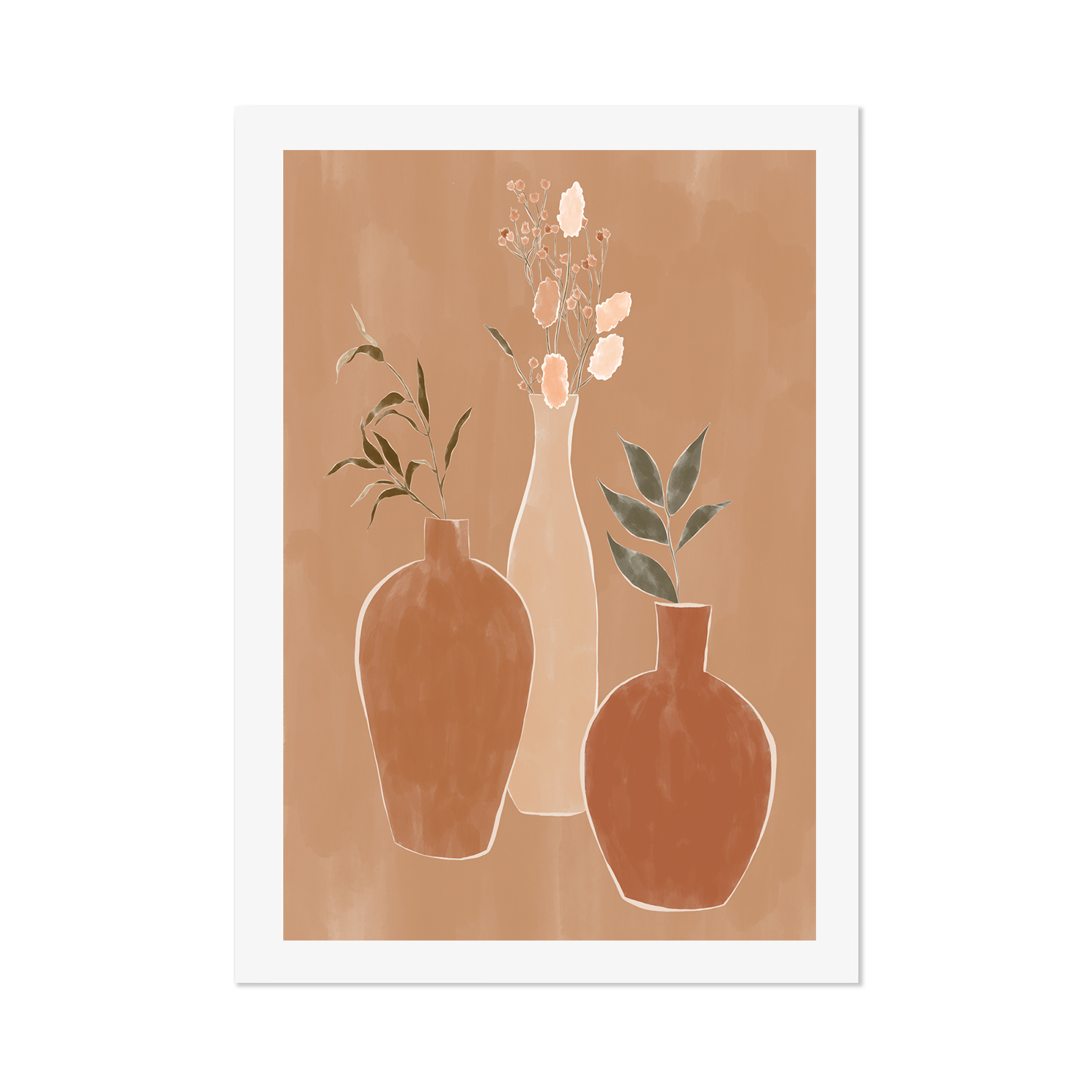 wall-art-print-canvas-poster-framed-Rustic Flower Vases , By Ivy Green Illustrations-GIOIA-WALL-ART