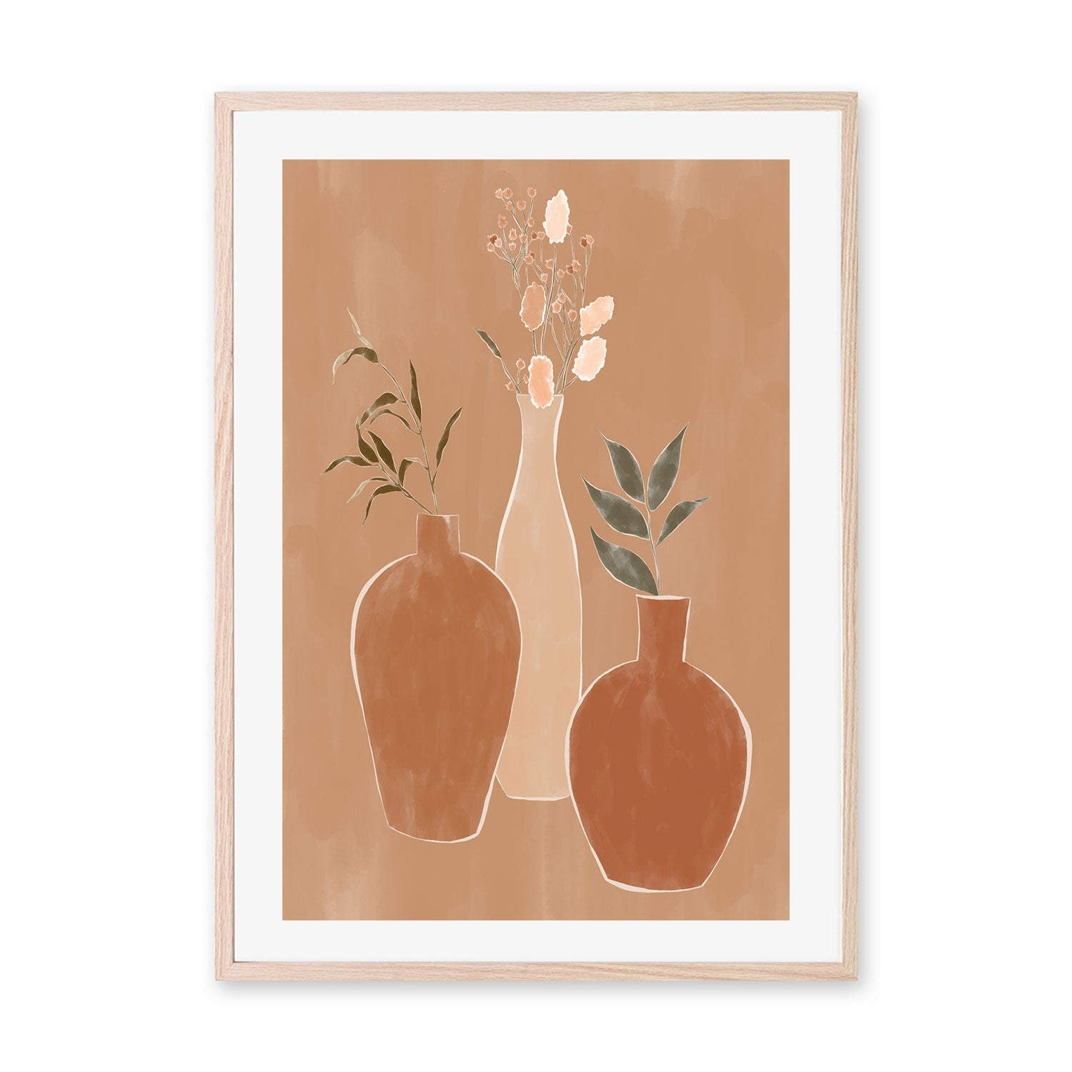 wall-art-print-canvas-poster-framed-Rustic Flower Vases , By Ivy Green Illustrations-GIOIA-WALL-ART