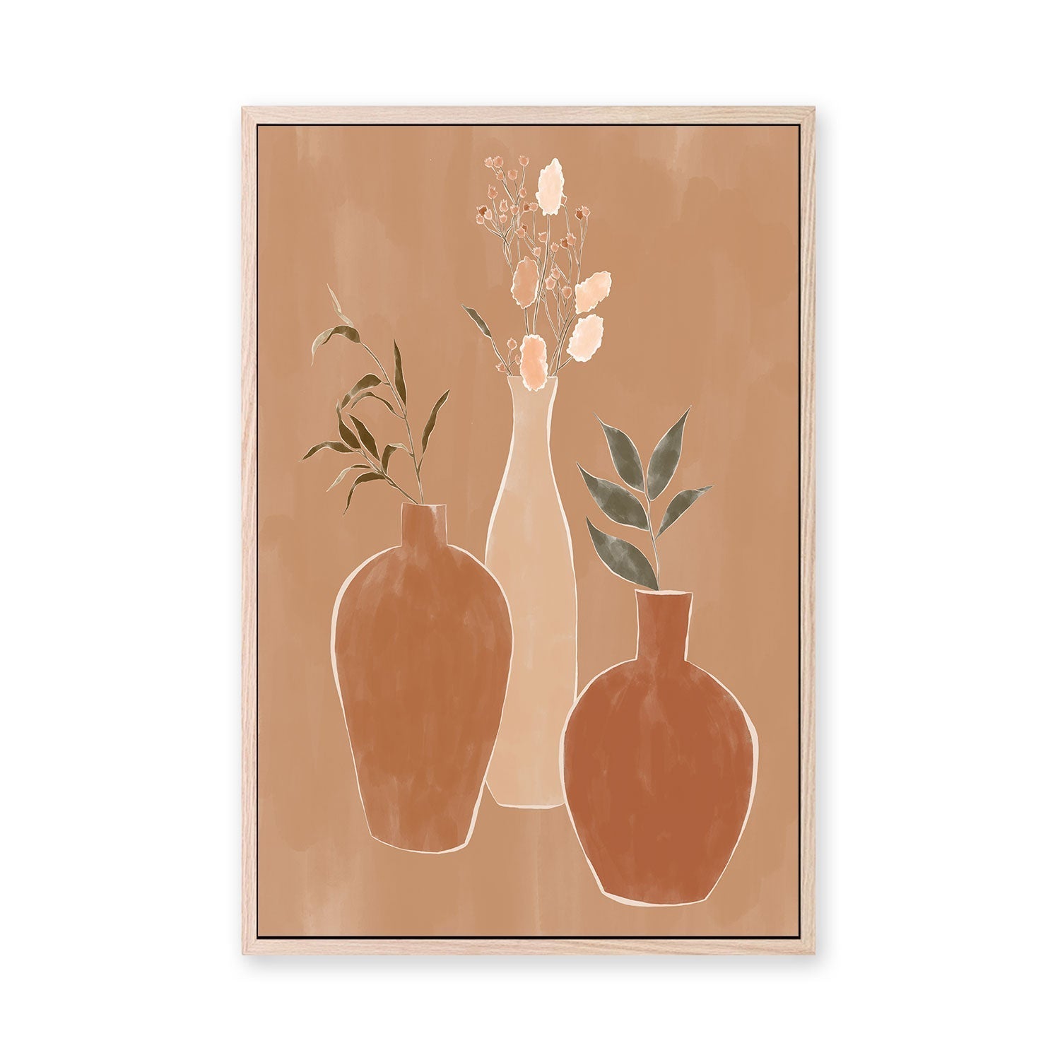 wall-art-print-canvas-poster-framed-Rustic Flower Vases , By Ivy Green Illustrations-GIOIA-WALL-ART