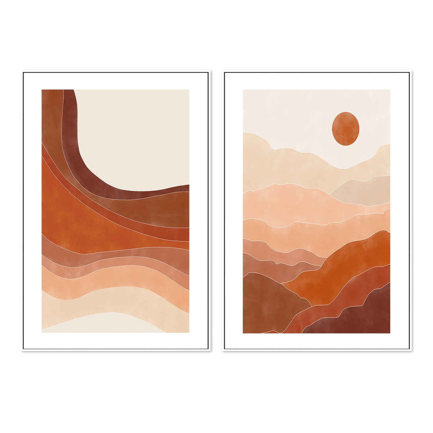 wall-art-print-canvas-poster-framed-Rustic Waves, Set Of 2 , By Elena Ristova-GIOIA-WALL-ART