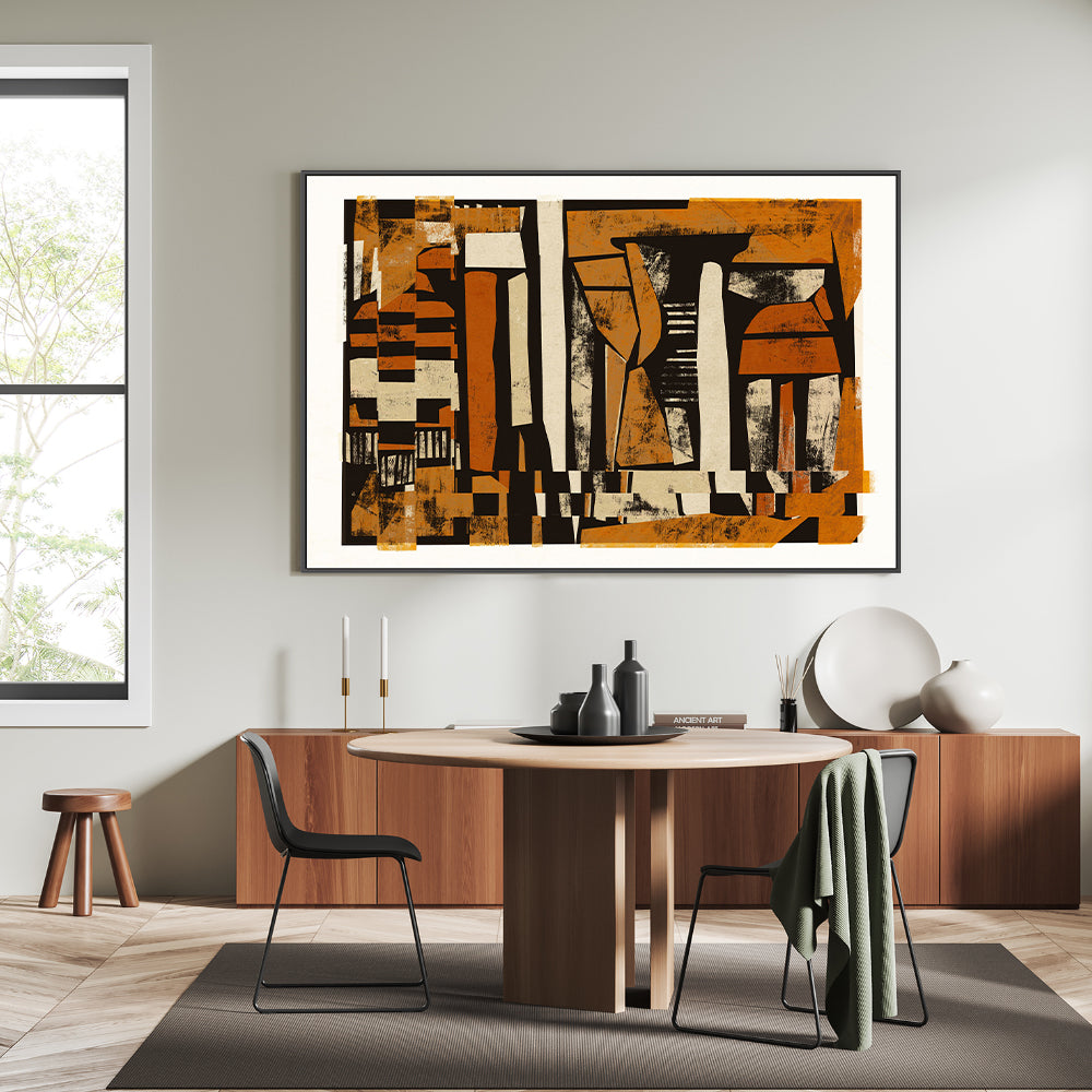 wall-art-print-canvas-poster-framed-Rusty Orange Mid Century , By Treechild-GIOIA-WALL-ART