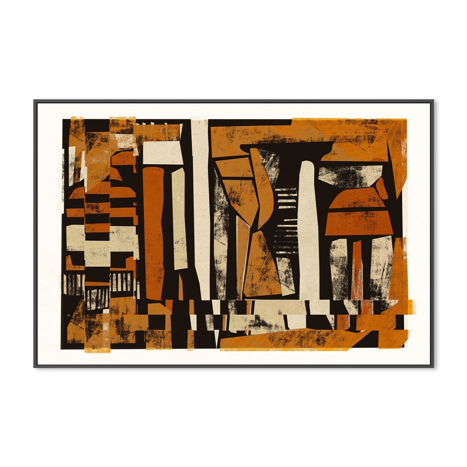 wall-art-print-canvas-poster-framed-Rusty Orange Mid Century , By Treechild-GIOIA-WALL-ART