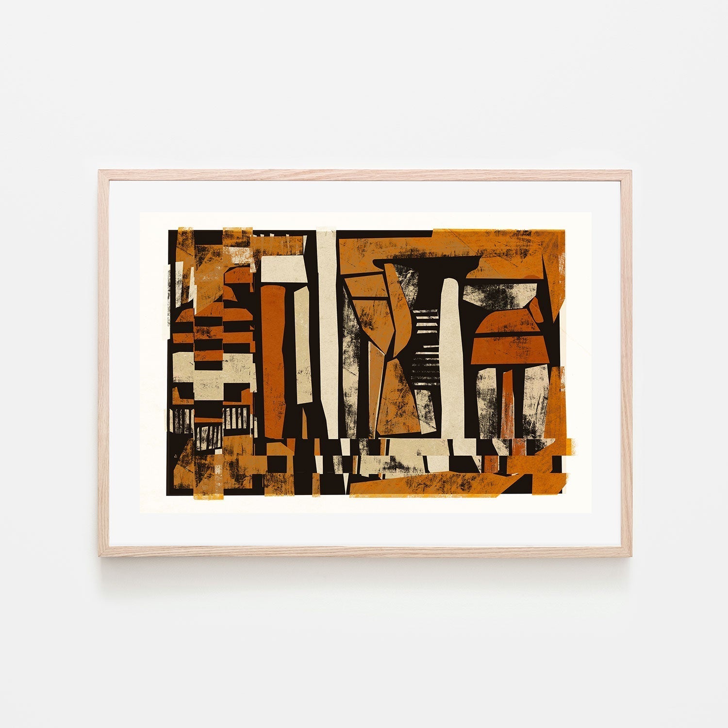 wall-art-print-canvas-poster-framed-Rusty Orange Mid Century , By Treechild-GIOIA-WALL-ART