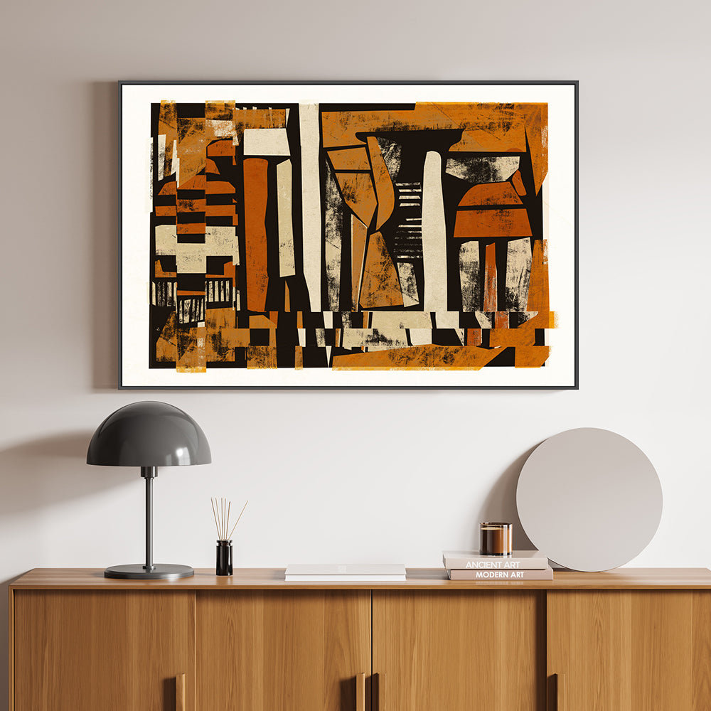 wall-art-print-canvas-poster-framed-Rusty Orange Mid Century , By Treechild-GIOIA-WALL-ART