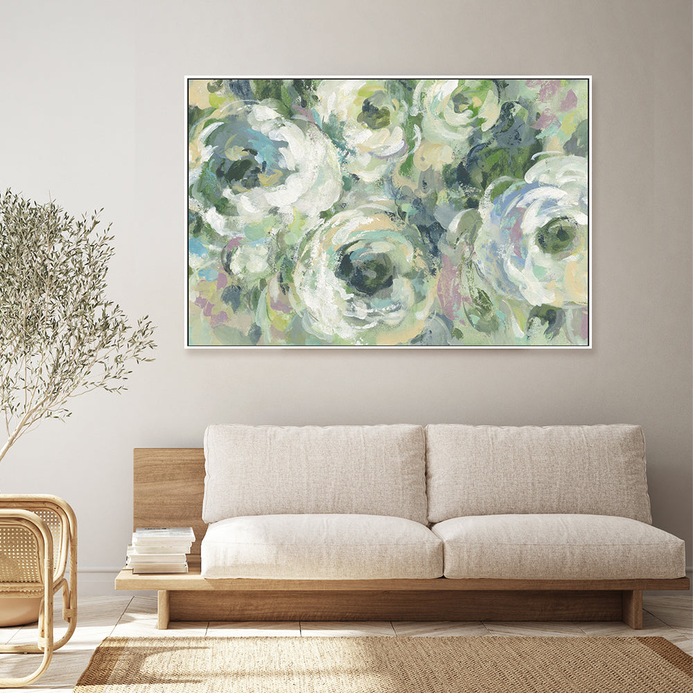 wall-art-print-canvas-poster-framed-Sage and Lavender Peonies Light-by-Silvia Vassileva-Gioia Wall Art