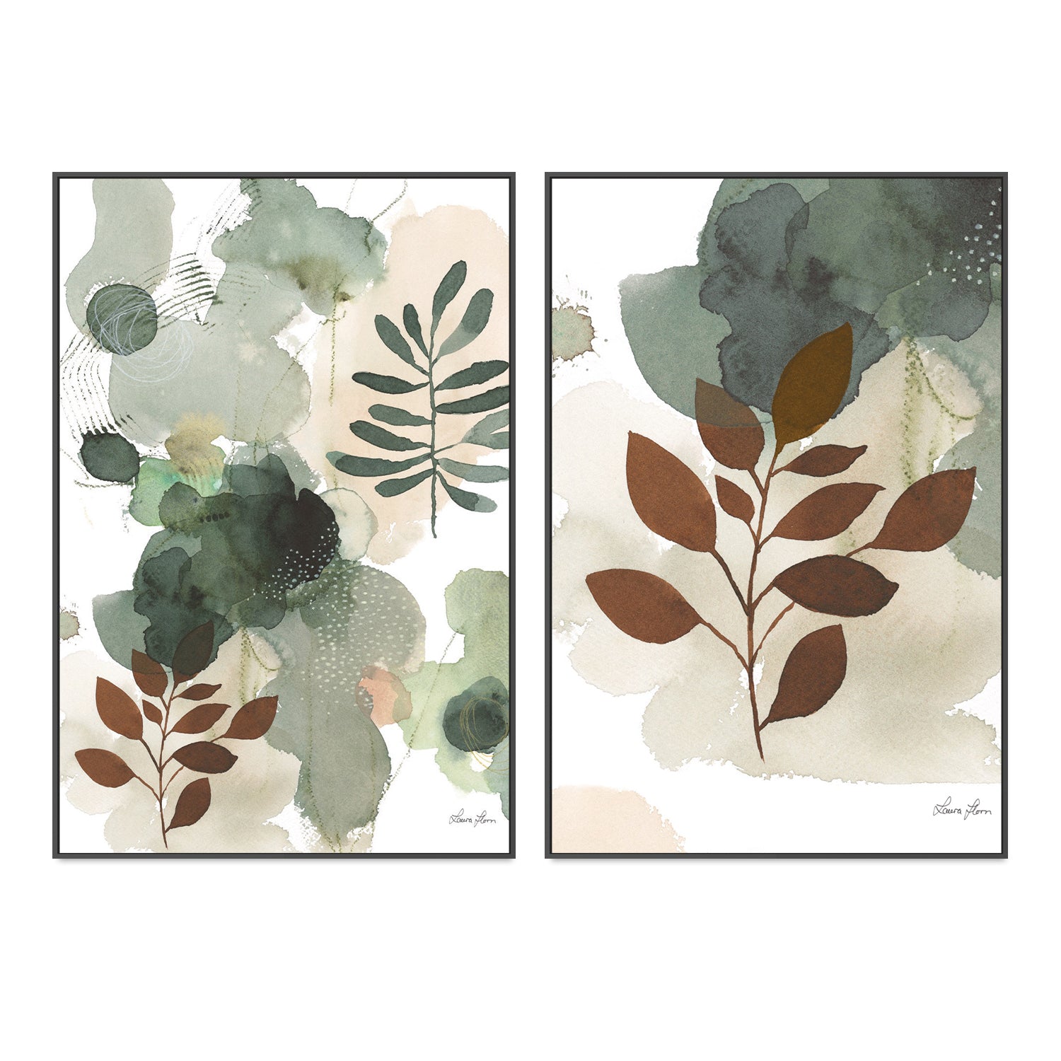 wall-art-print-canvas-poster-framed-Sage Bliss, Set of 2-by-Laura Horn-Gioia Wall Art