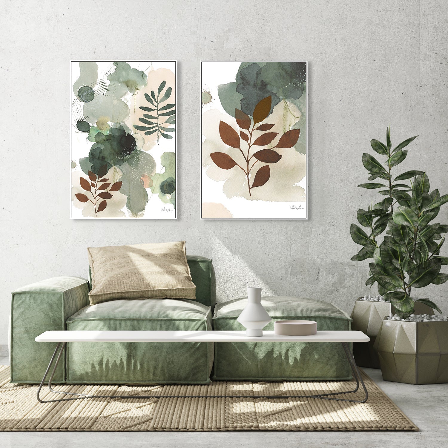 wall-art-print-canvas-poster-framed-Sage Bliss, Set of 2-by-Laura Horn-Gioia Wall Art