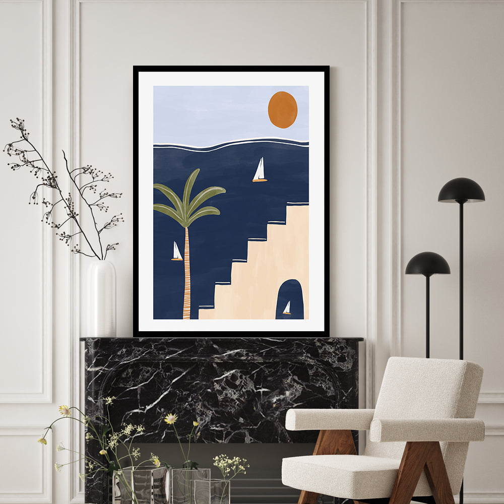 wall-art-print-canvas-poster-framed-Sailboats , By Ivy Green Illustrations-GIOIA-WALL-ART