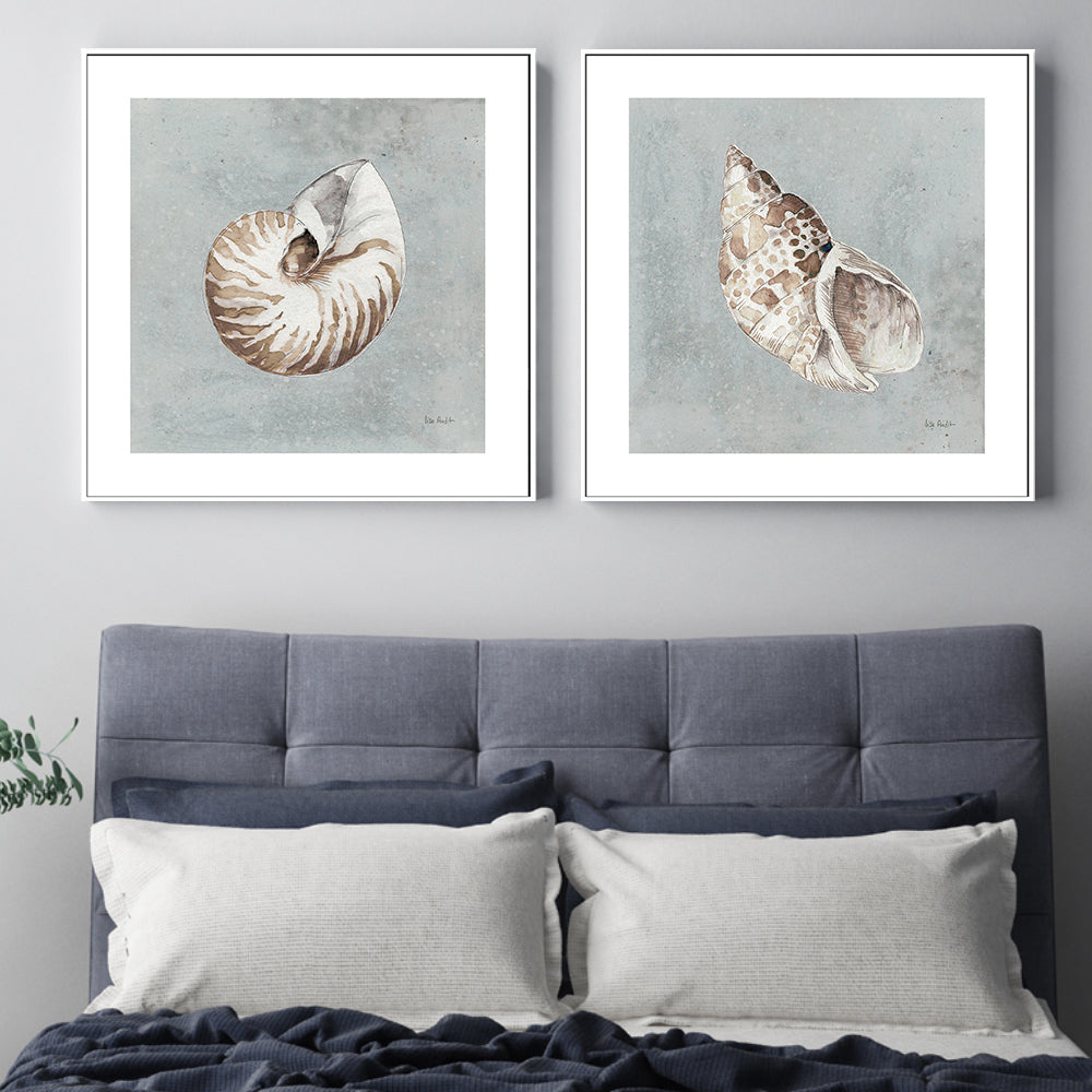 wall-art-print-canvas-poster-framed-Sand And Seashells, Style A & B, Set Of 2 , By Lisa Audit-GIOIA-WALL-ART