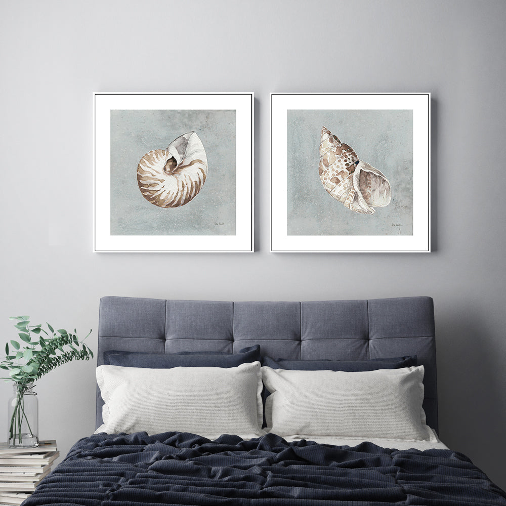 wall-art-print-canvas-poster-framed-Sand And Seashells, Style A & B, Set Of 2 , By Lisa Audit-GIOIA-WALL-ART