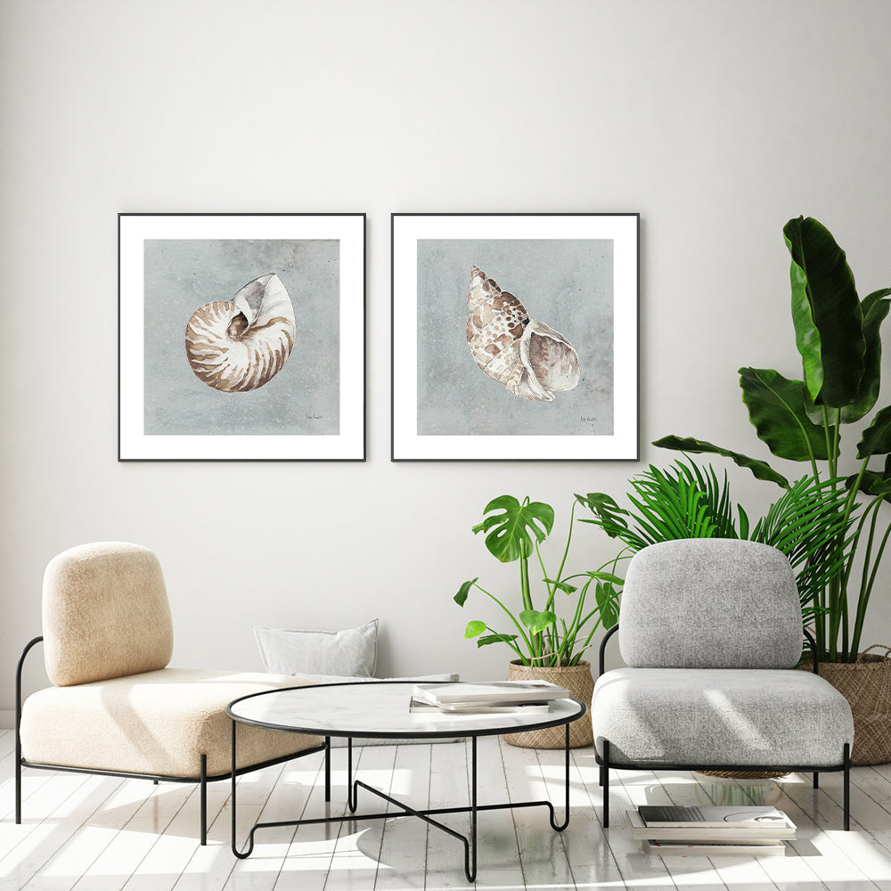 wall-art-print-canvas-poster-framed-Sand And Seashells, Style A & B, Set Of 2 , By Lisa Audit-GIOIA-WALL-ART