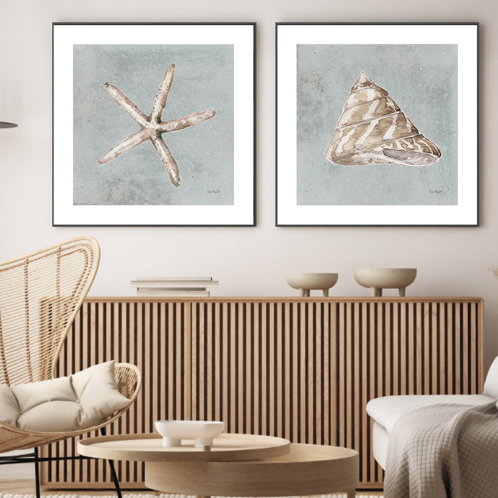 wall-art-print-canvas-poster-framed-Sand And Seashells, Style C & D, Set Of 2 , By Lisa Audit-GIOIA-WALL-ART