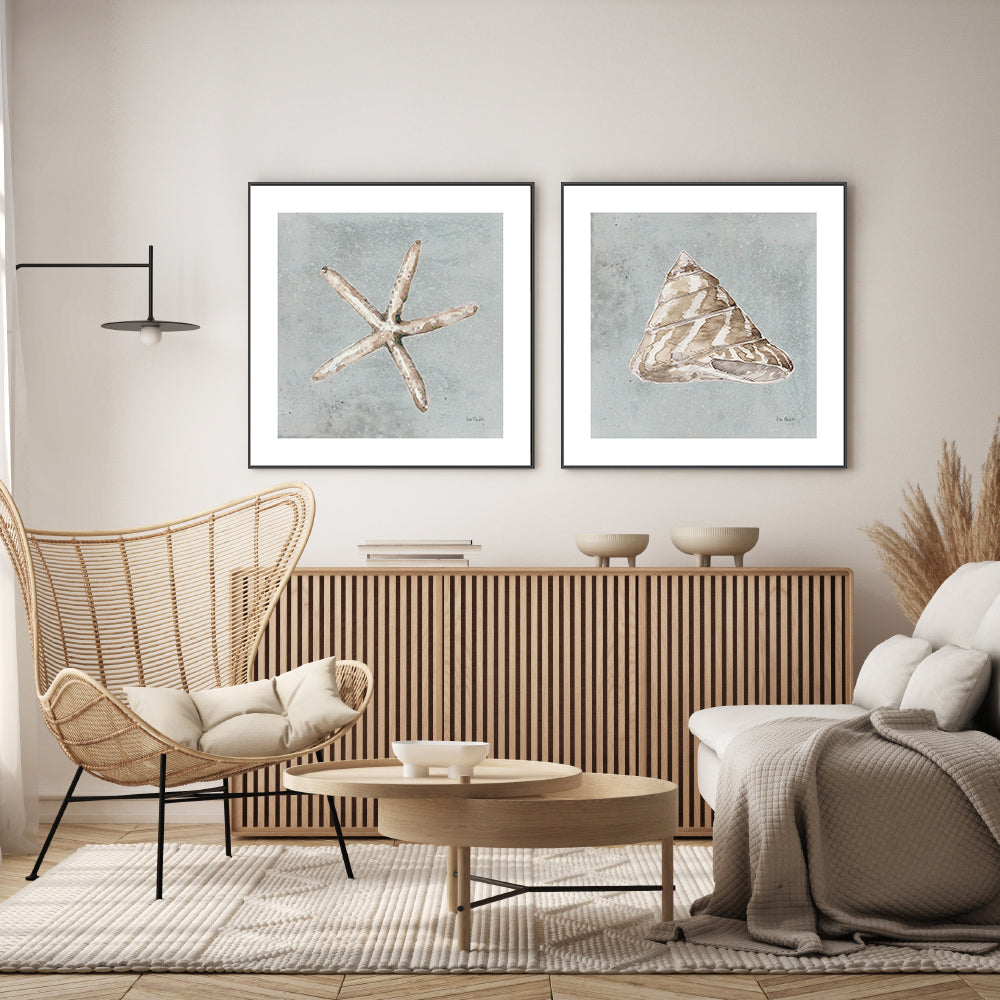 wall-art-print-canvas-poster-framed-Sand And Seashells, Style C & D, Set Of 2 , By Lisa Audit-GIOIA-WALL-ART