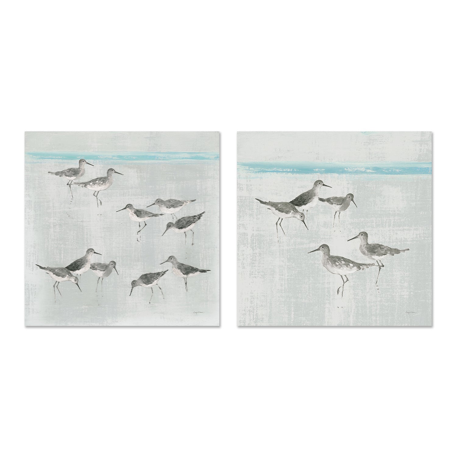 wall-art-print-canvas-poster-framed-Sandpipers, Style A & B, Set Of 2 , By Avery Tilmon-GIOIA-WALL-ART