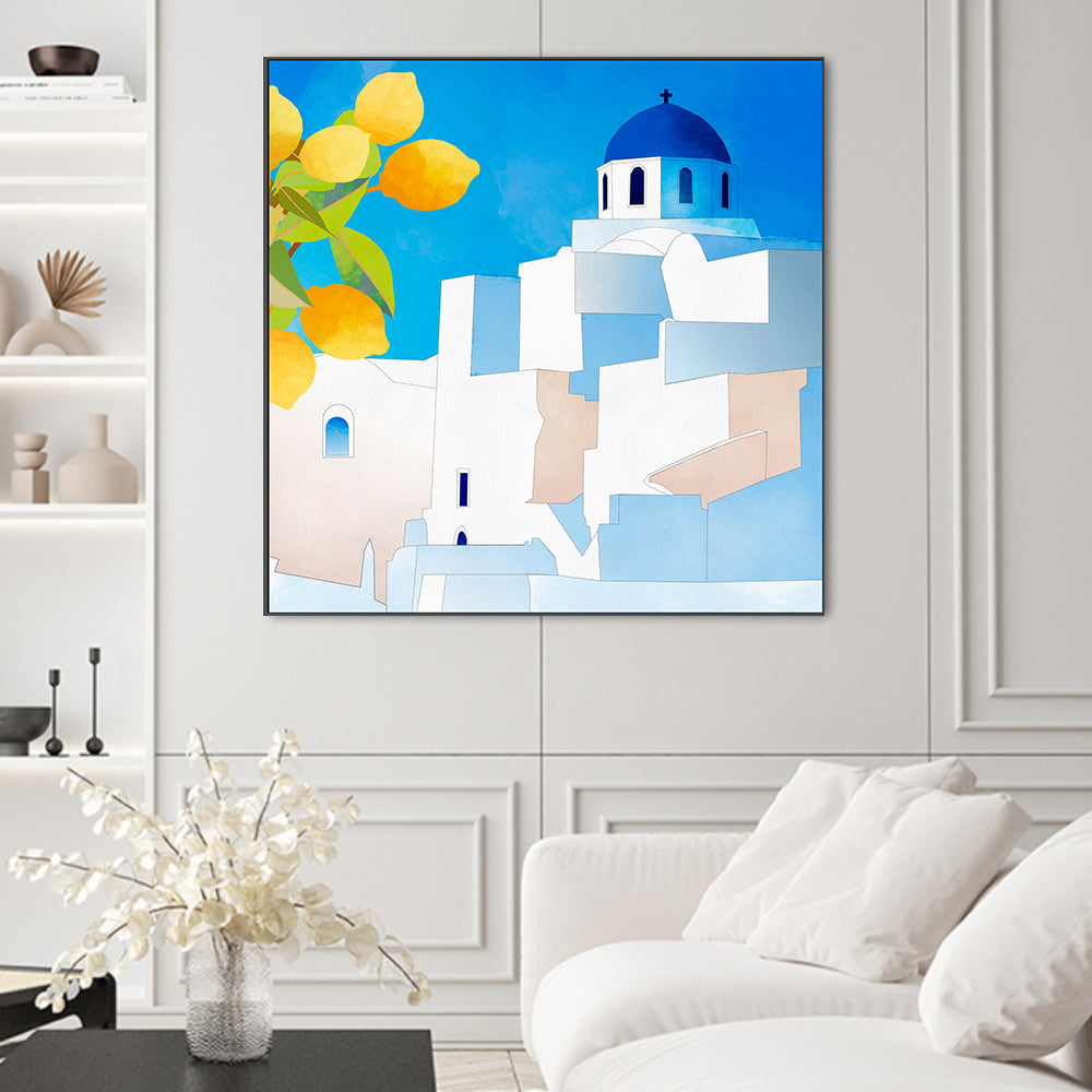 wall-art-print-canvas-poster-framed-Santorini, Style B , By Ana Rut Bre-2