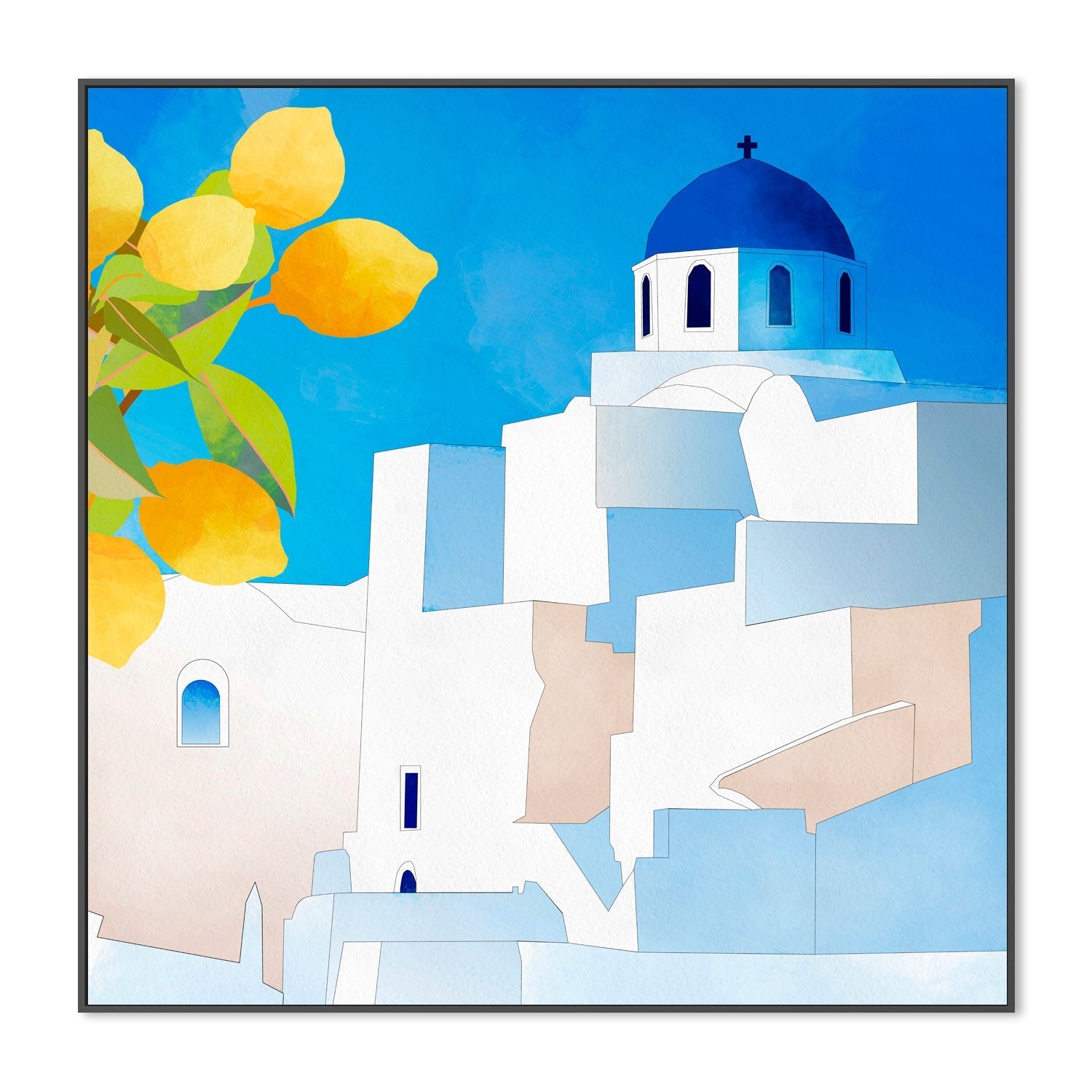 wall-art-print-canvas-poster-framed-Santorini, Style B , By Ana Rut Bre-3