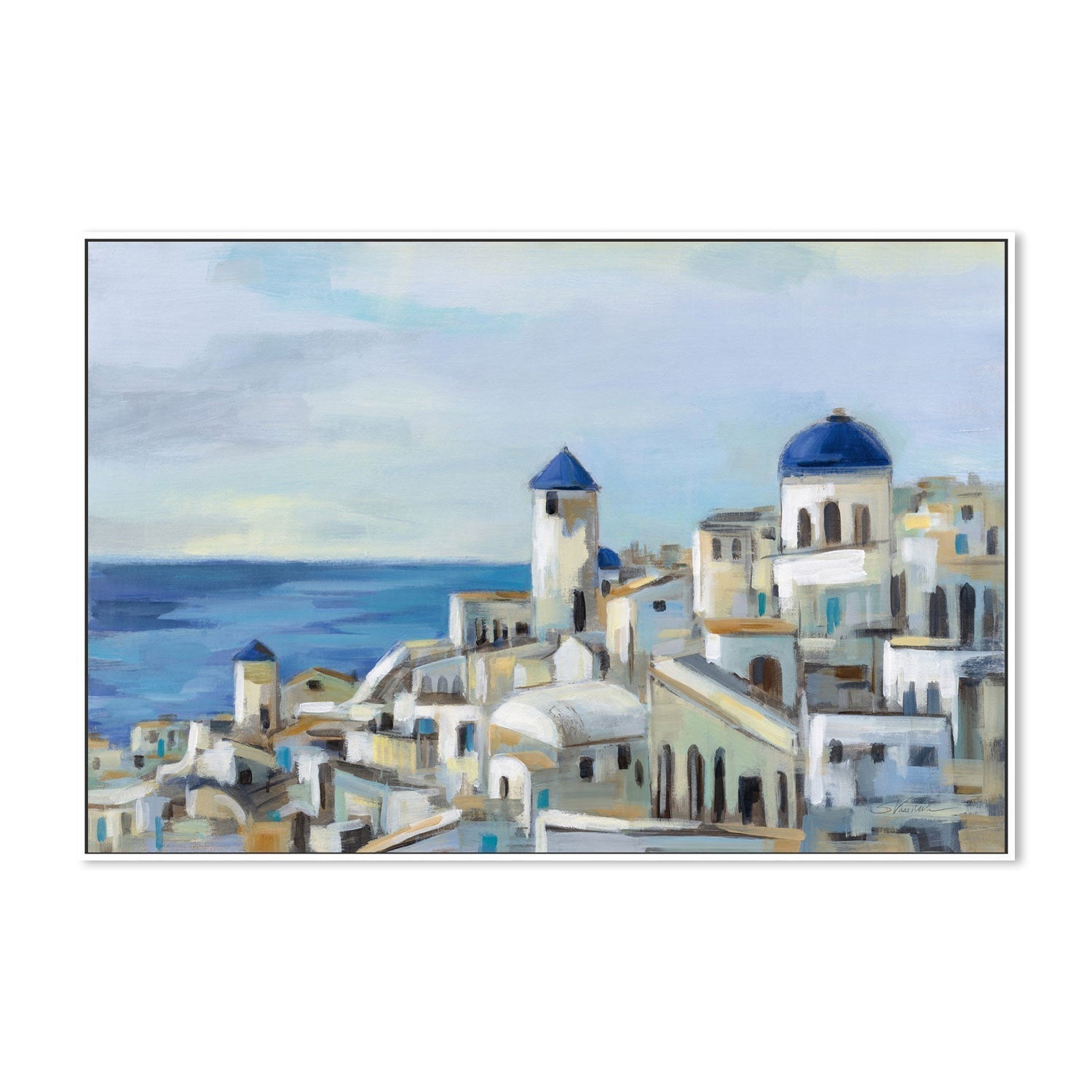 wall-art-print-canvas-poster-framed-Santorini View, Style A-by-Silvia Vassileva-Gioia Wall Art