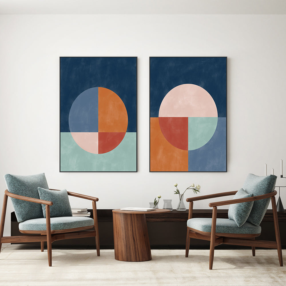 wall-art-print-canvas-poster-framed-Sapphire And Sunset, Style C & E, Set Of 2 , By Elena Ristova-GIOIA-WALL-ART