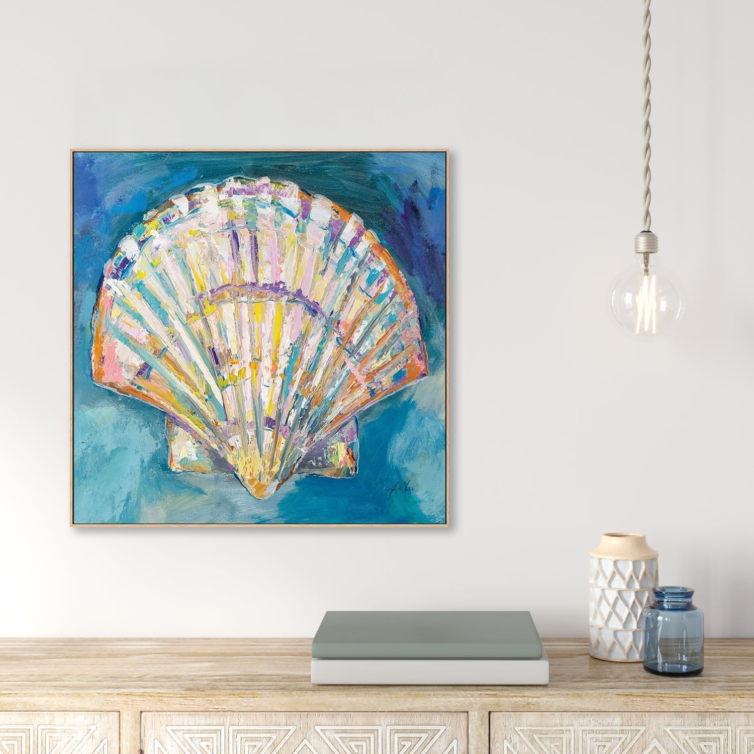 wall-art-print-canvas-poster-framed-Scallop Shell-by-Jeanette Vertentes-Gioia Wall Art