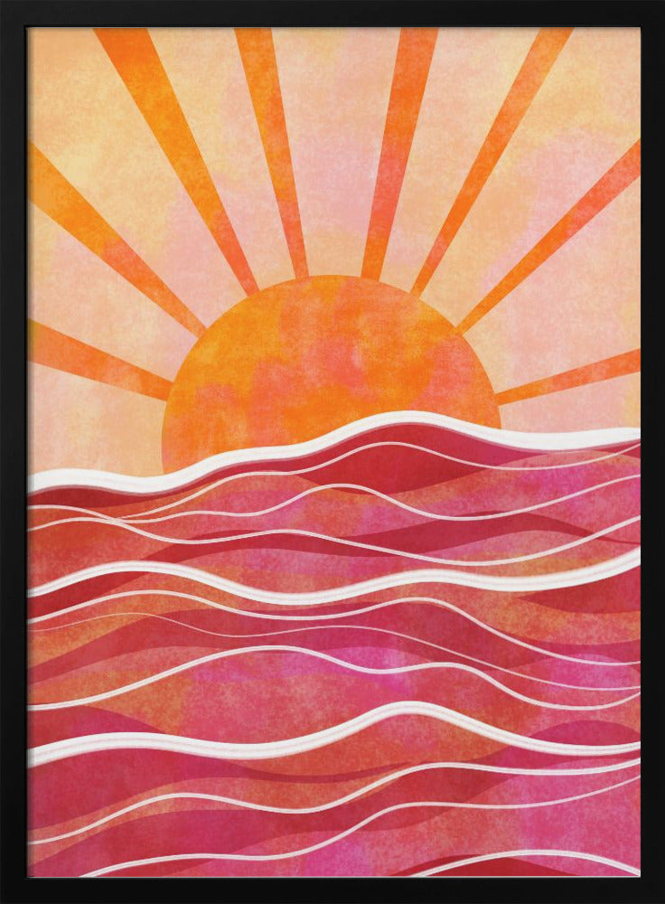 wall-art-print-canvas-poster-framed-Sea Sunset Pink , By EMELIEmaria-3