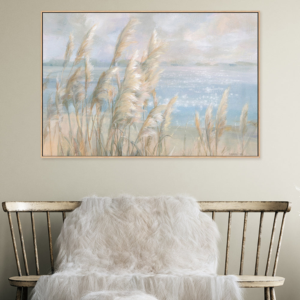 wall-art-print-canvas-poster-framed-Seaside Pampas Grass-by-Danhui Nai-Gioia Wall Art