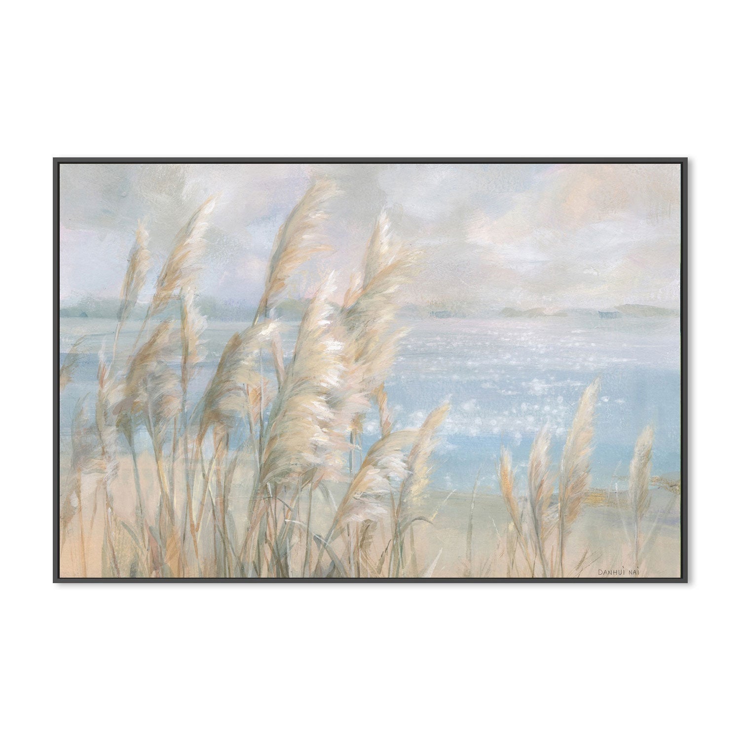 wall-art-print-canvas-poster-framed-Seaside Pampas Grass-by-Danhui Nai-Gioia Wall Art