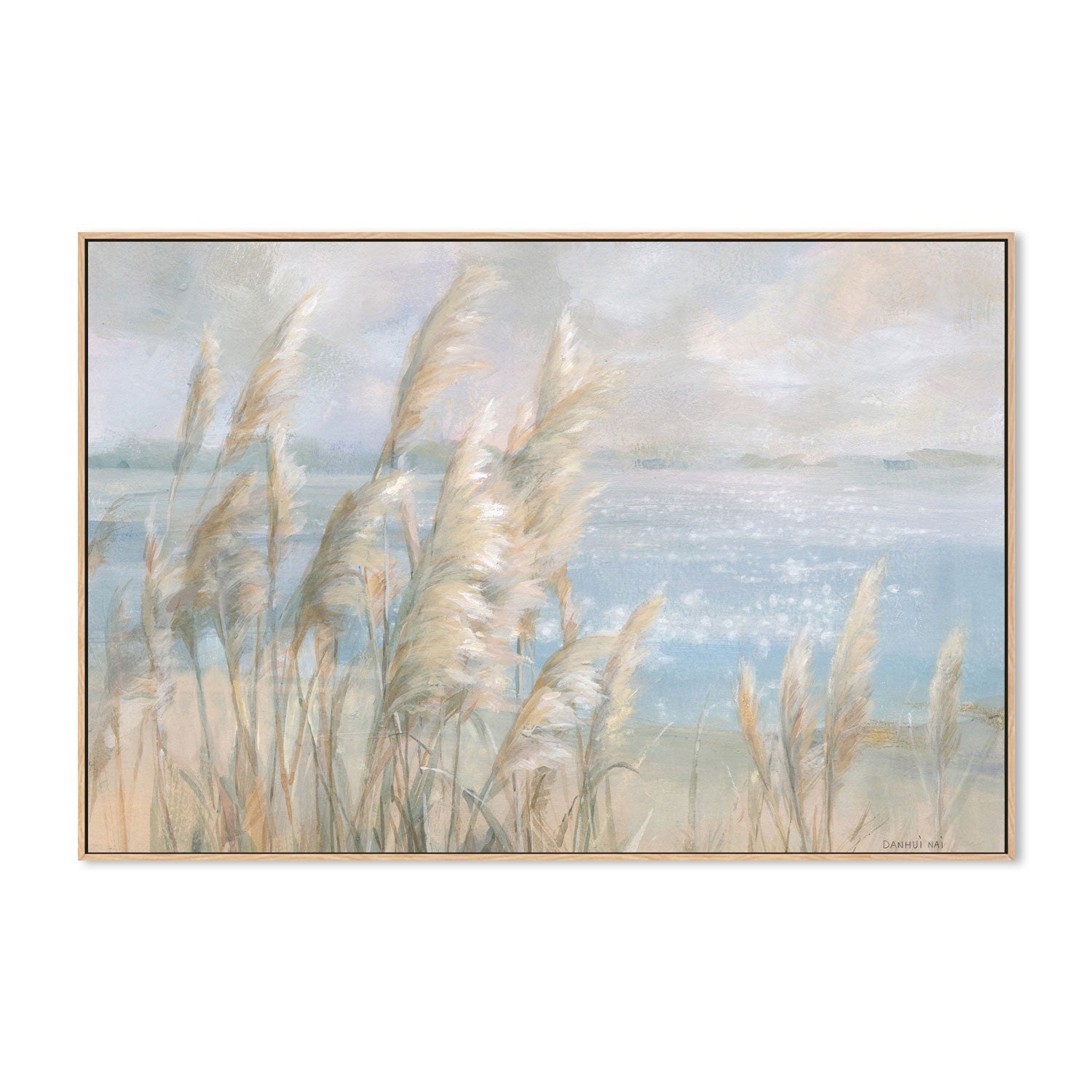 wall-art-print-canvas-poster-framed-Seaside Pampas Grass-by-Danhui Nai-Gioia Wall Art