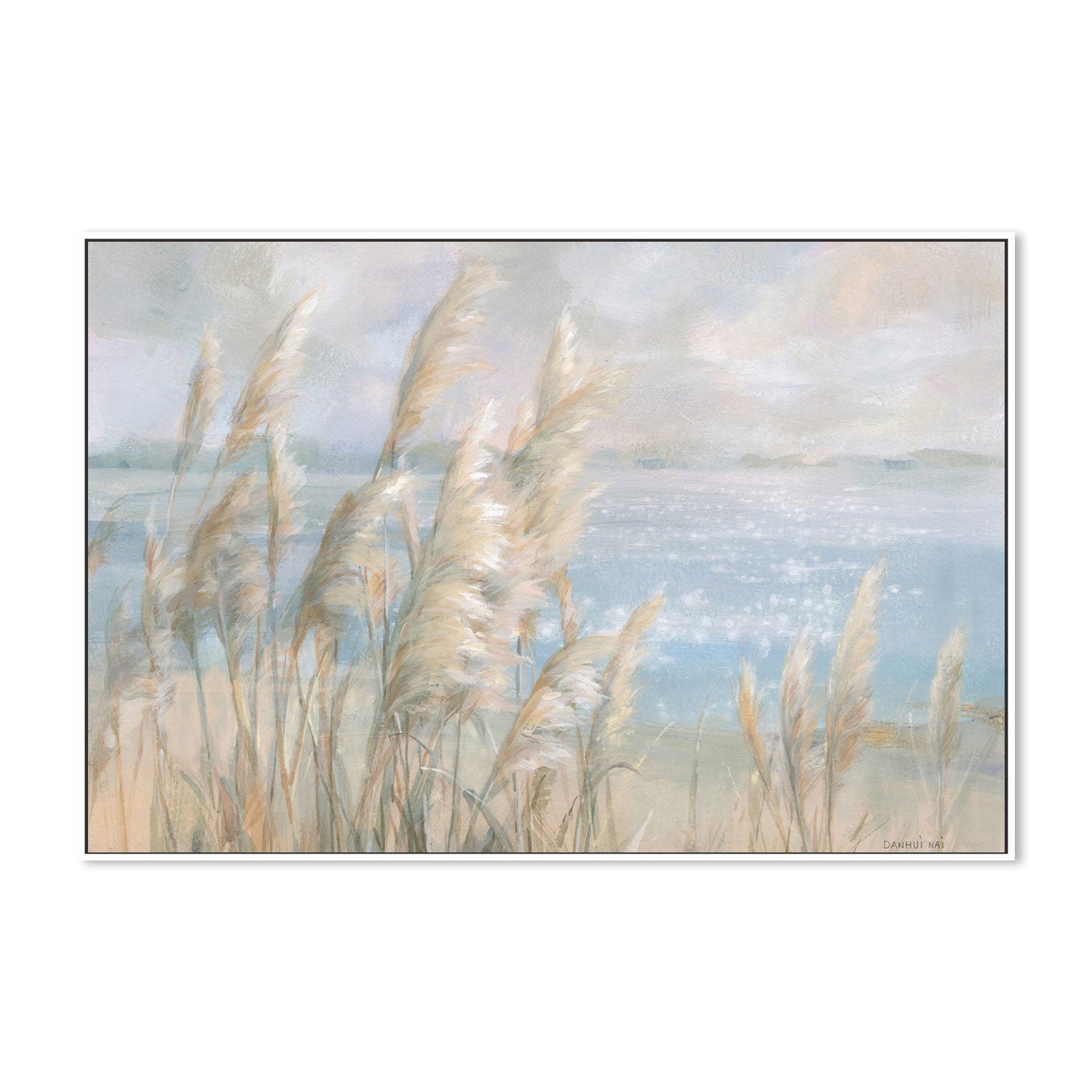 wall-art-print-canvas-poster-framed-Seaside Pampas Grass-by-Danhui Nai-Gioia Wall Art