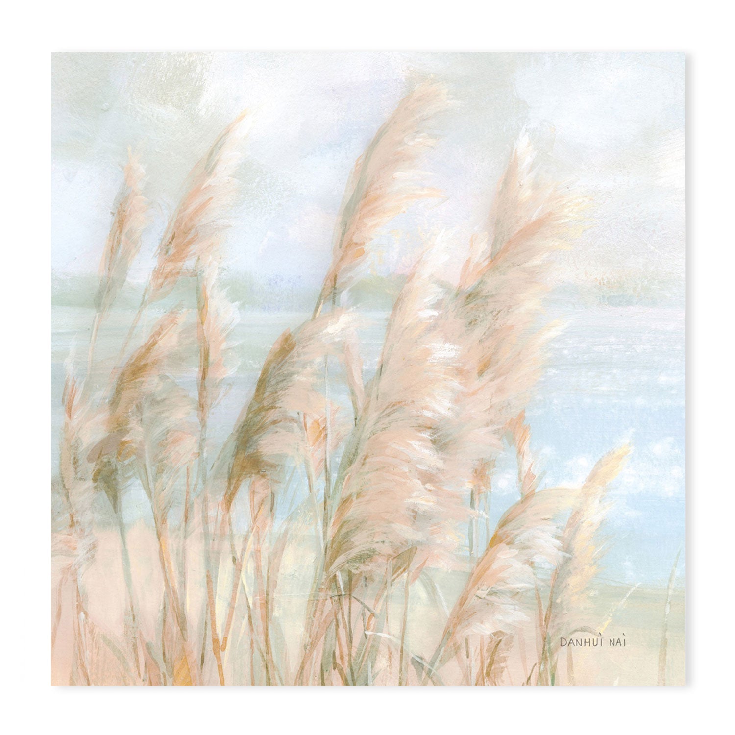 wall-art-print-canvas-poster-framed-Seaside Pampas Grass Light-by-Danhui Nai-Gioia Wall Art