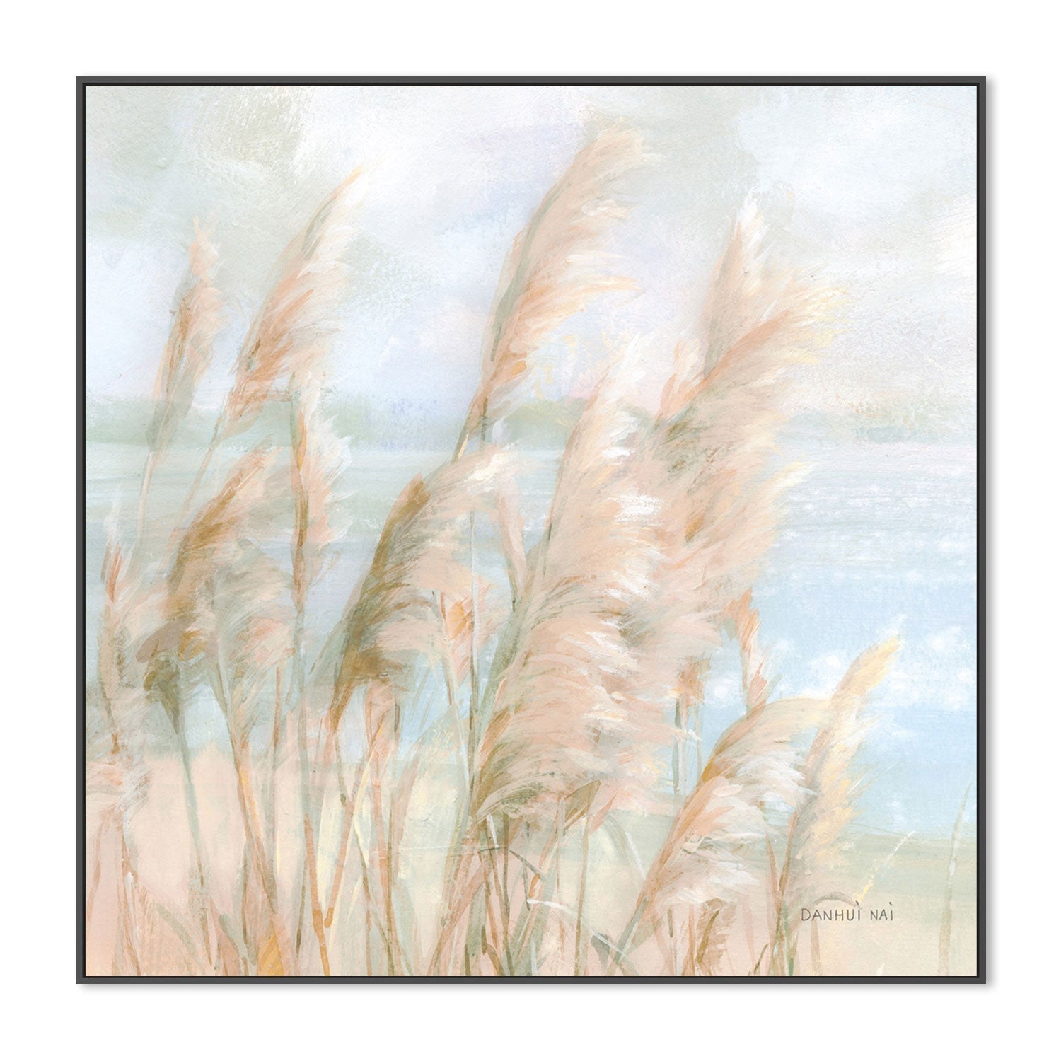 wall-art-print-canvas-poster-framed-Seaside Pampas Grass Light-by-Danhui Nai-Gioia Wall Art