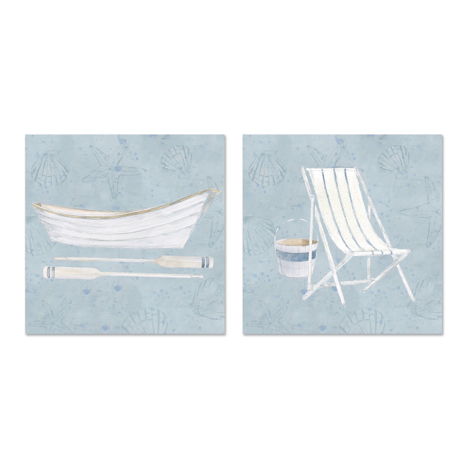 wall-art-print-canvas-poster-framed-Serene Seaside, Set of 2-by-James Wiens-Gioia Wall Art