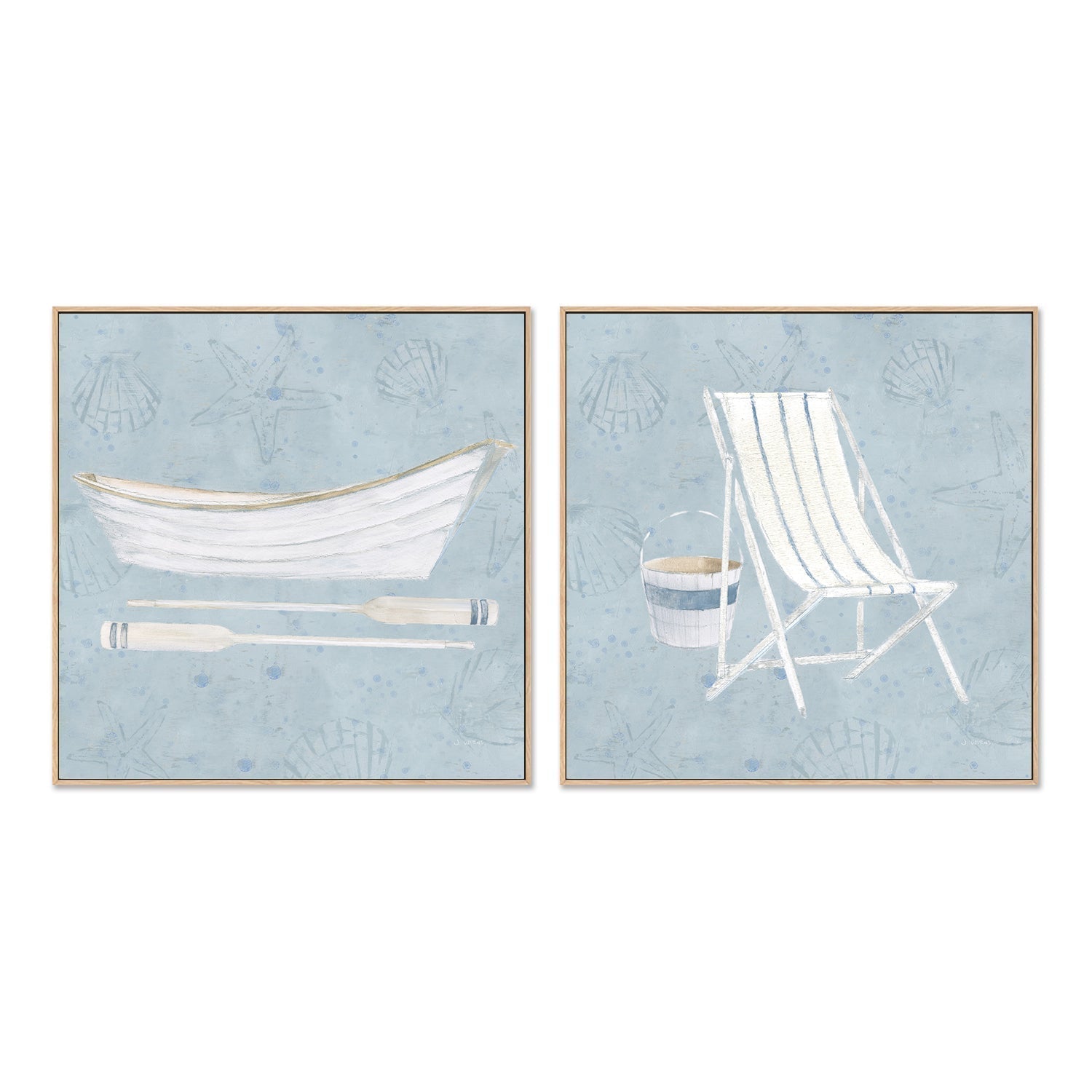 wall-art-print-canvas-poster-framed-Serene Seaside, Set of 2-by-James Wiens-Gioia Wall Art