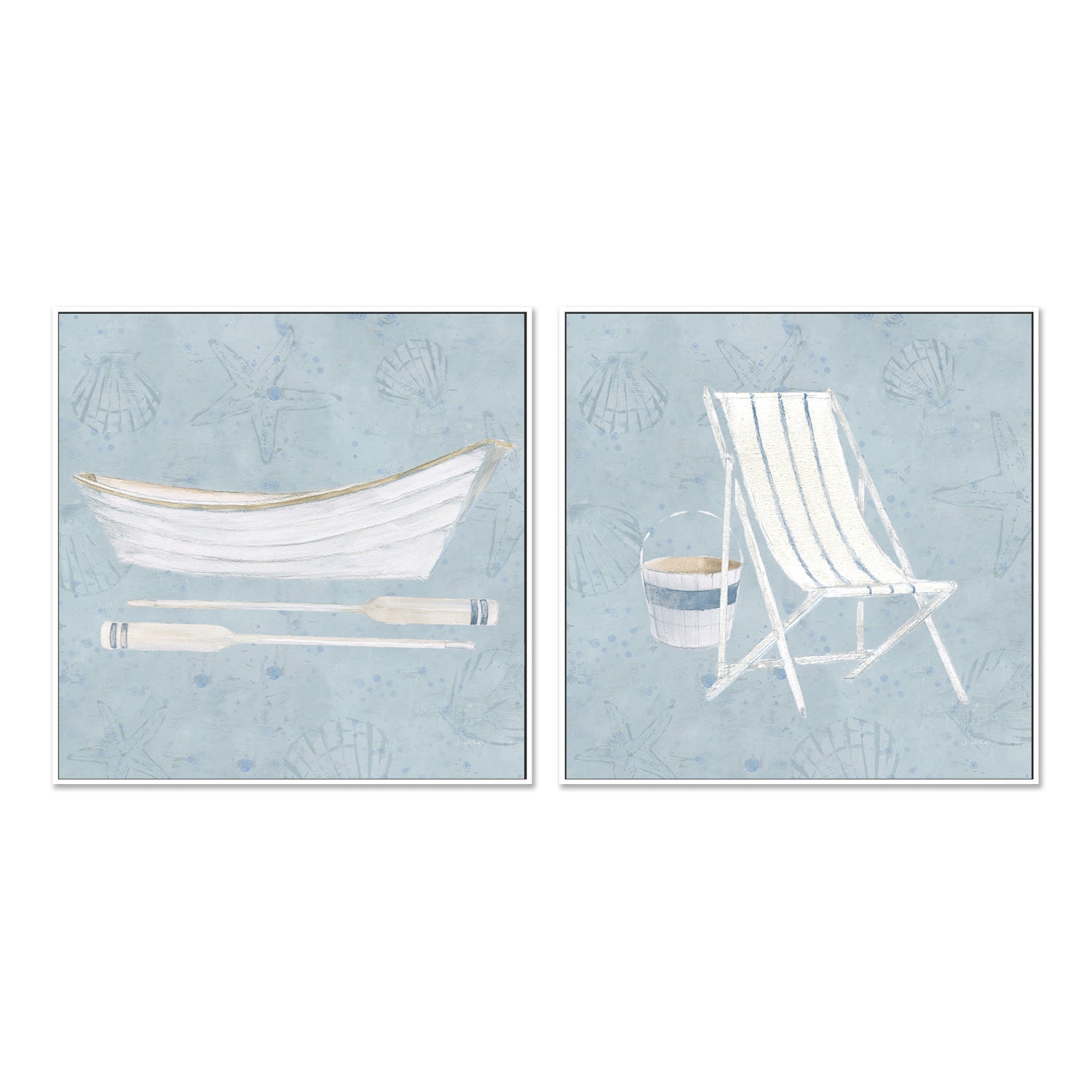 wall-art-print-canvas-poster-framed-Serene Seaside, Set of 2-by-James Wiens-Gioia Wall Art